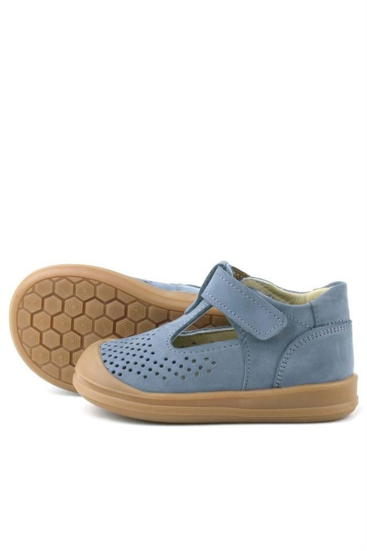 Shaun Hakiki Deri Gri Cırtlı Anatomik Bebek Sandalet - Görsel 8