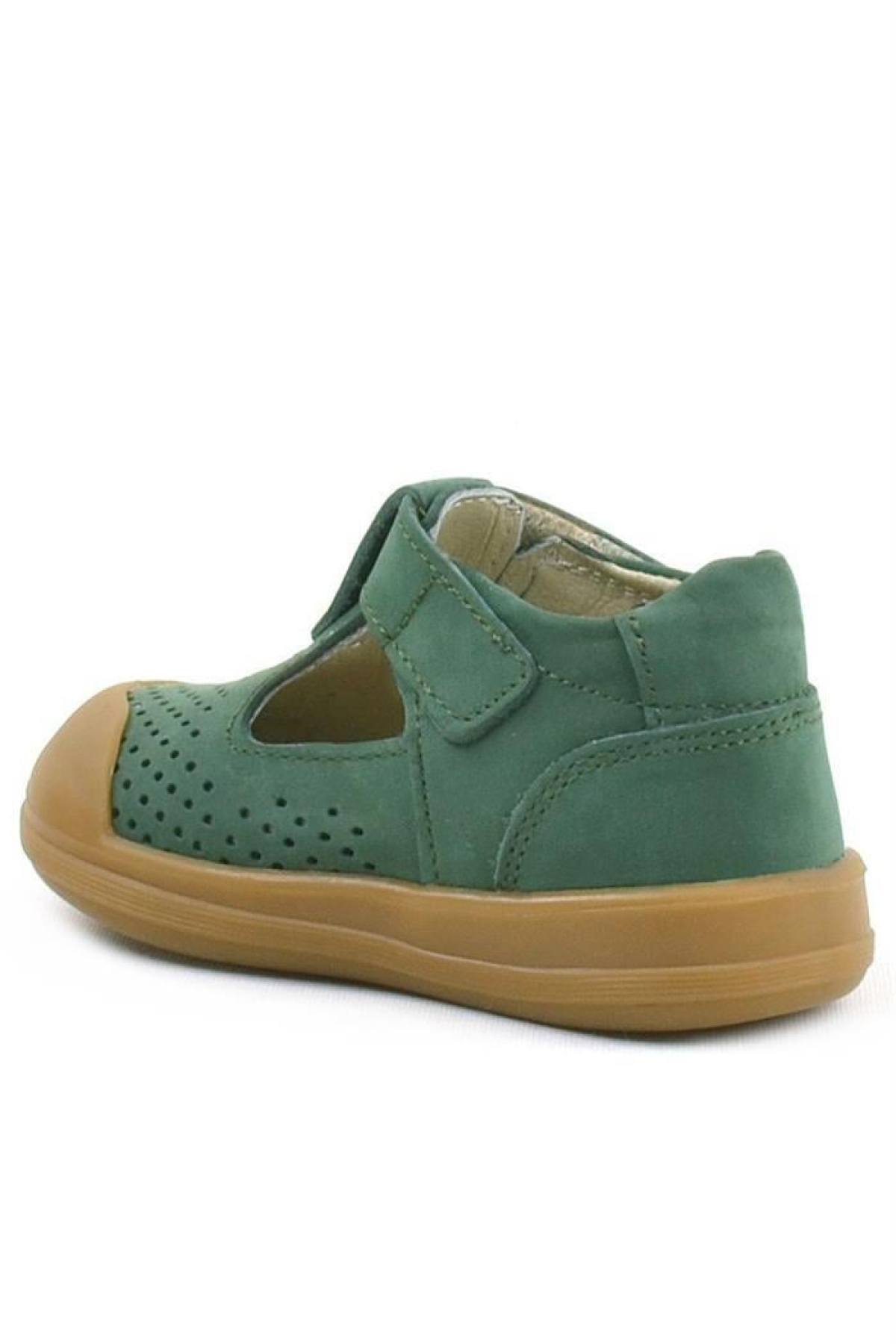 Shaun Hakiki Deri Yeşil Cırtlı Anatomik Bebek Sandalet - Görsel 4