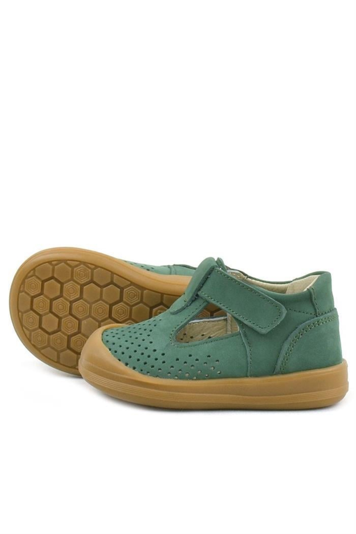 Shaun Hakiki Deri Yeşil Cırtlı Anatomik Bebek Sandalet - Görsel 6