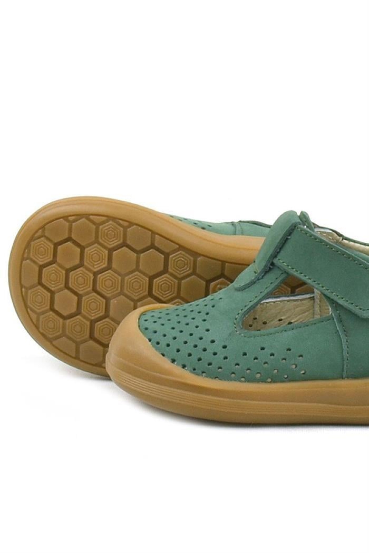 Shaun Hakiki Deri Yeşil Cırtlı Anatomik Bebek Sandalet - Görsel 8