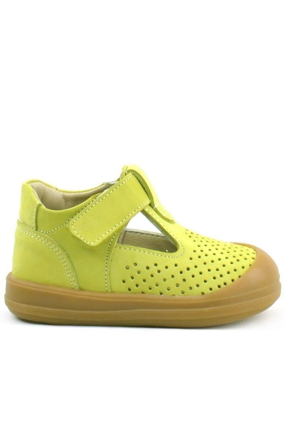 Shaun Hakiki Deri Fıstık Yeşili Cırtlı Anatomik Bebek Sandalet - Görsel 3