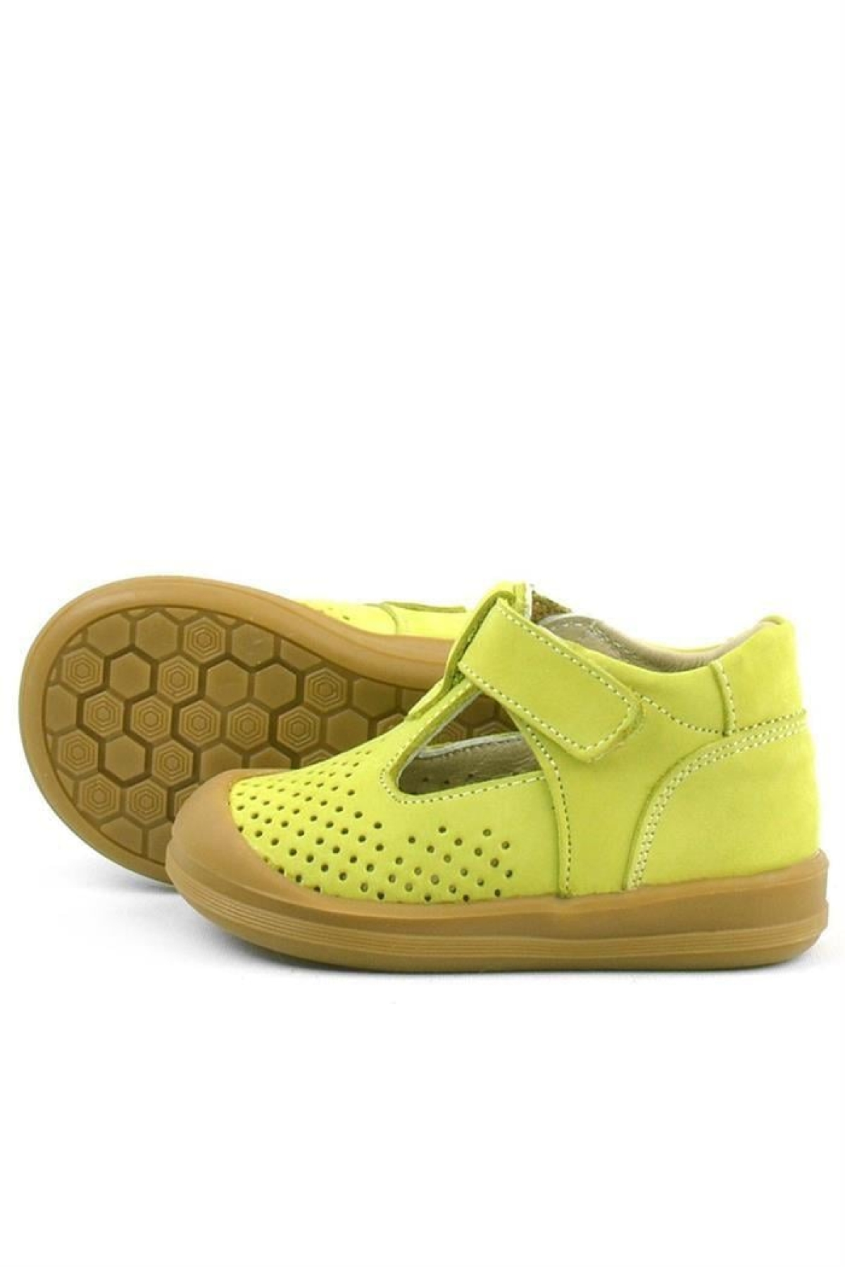 Shaun Hakiki Deri Fıstık Yeşili Cırtlı Anatomik Bebek Sandalet - Görsel 6