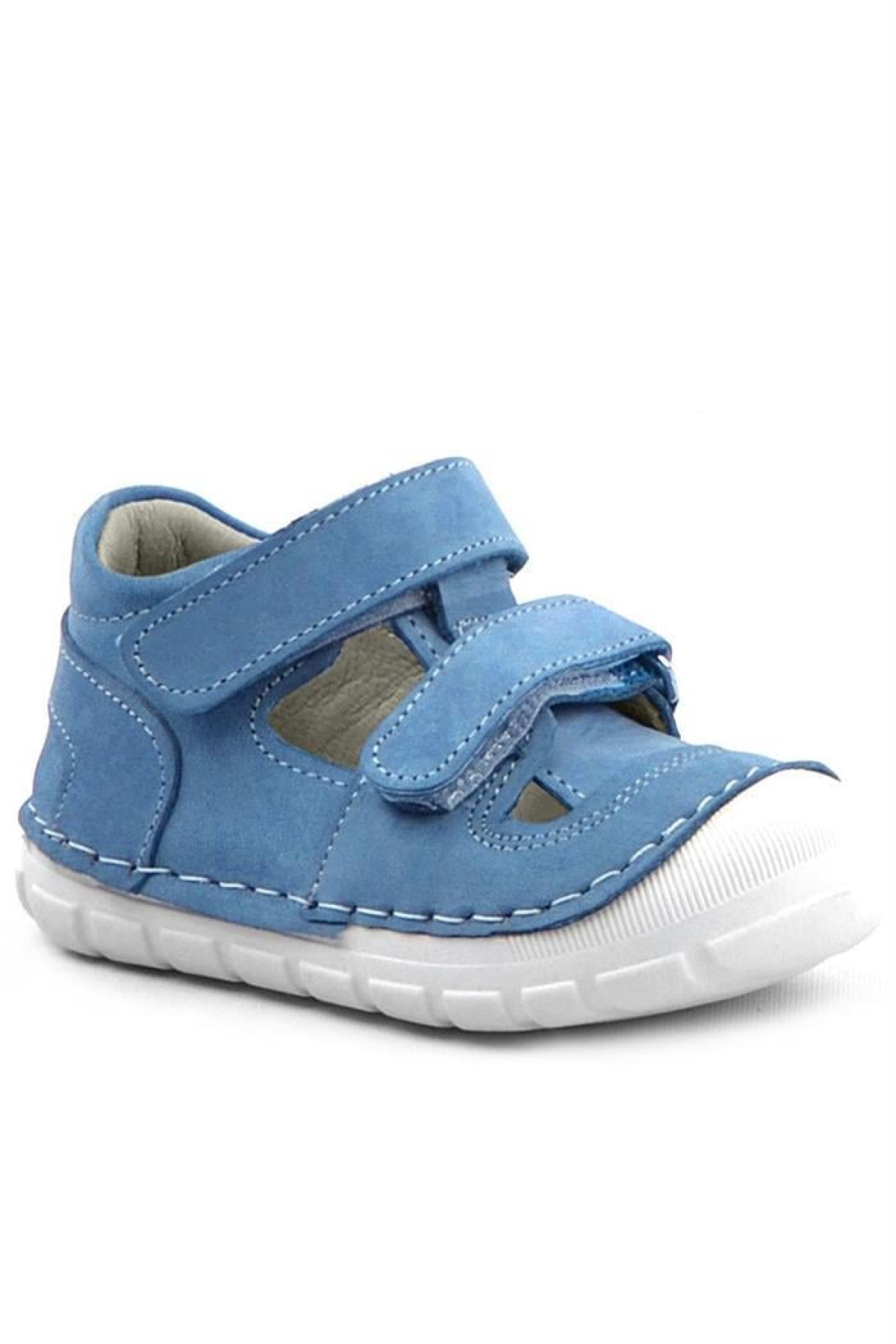 Ruby Hakiki Deri Mavi Yazlık İlk Adım Ayakkabısı - Görsel 3