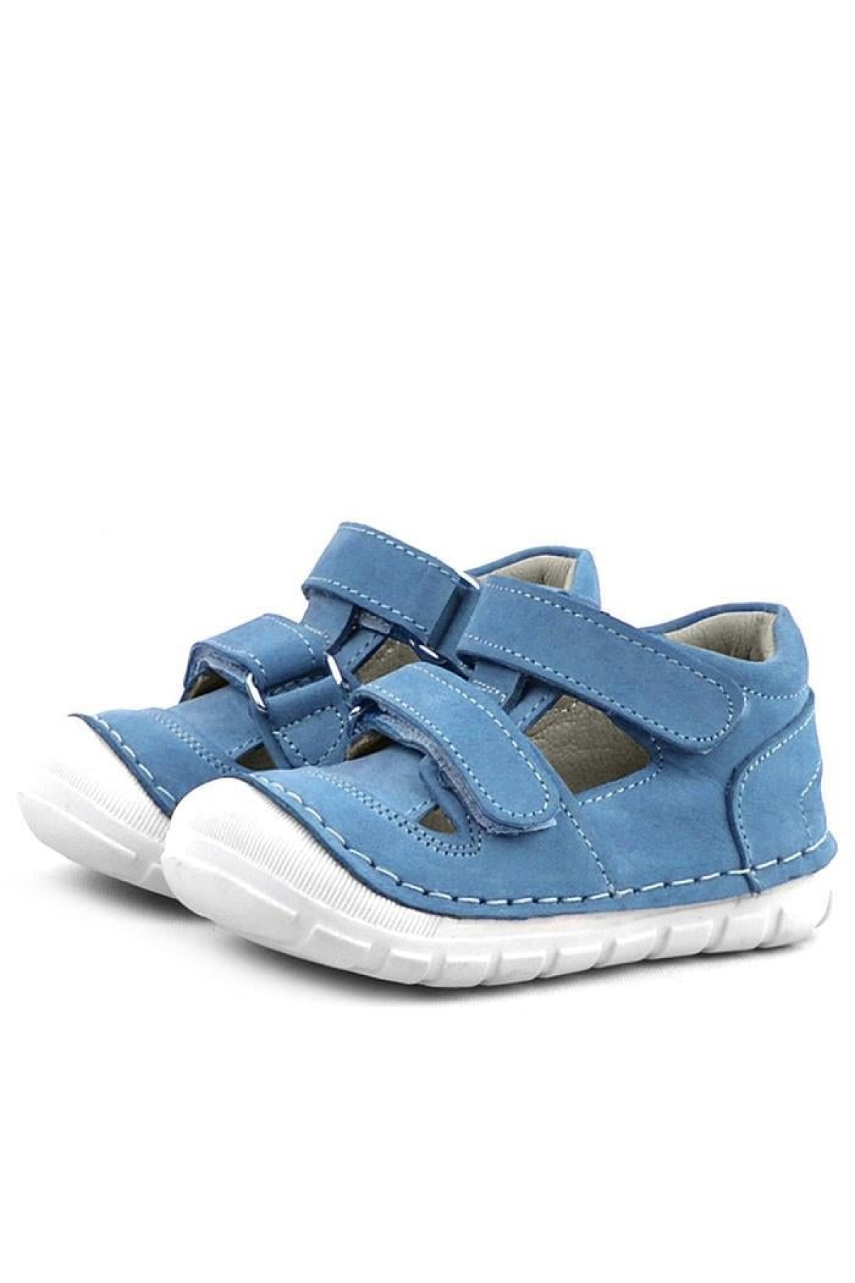 Ruby Hakiki Deri Mavi Yazlık İlk Adım Ayakkabısı - Görsel 4