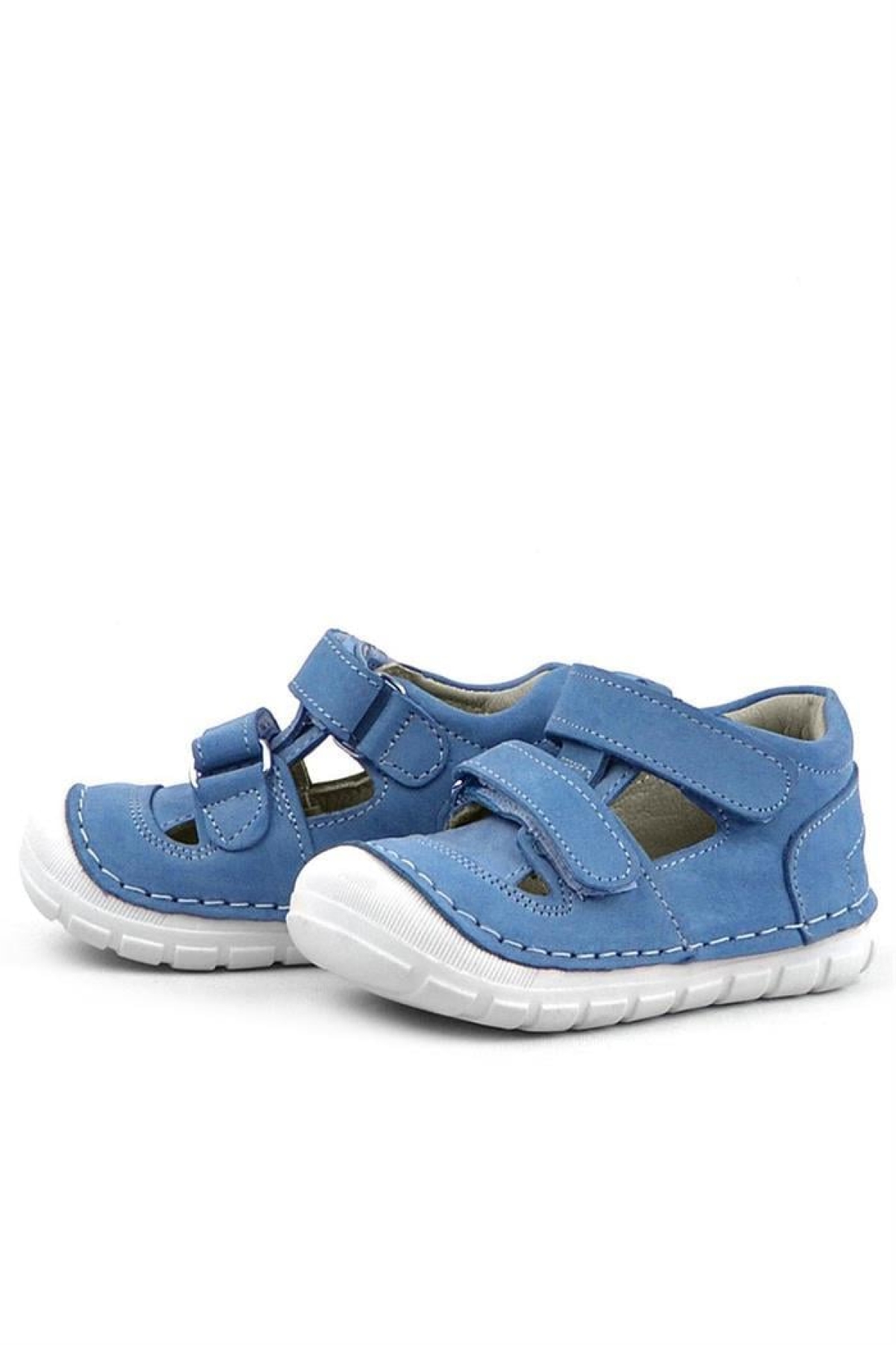 Ruby Hakiki Deri Mavi Yazlık İlk Adım Ayakkabısı - Görsel 5