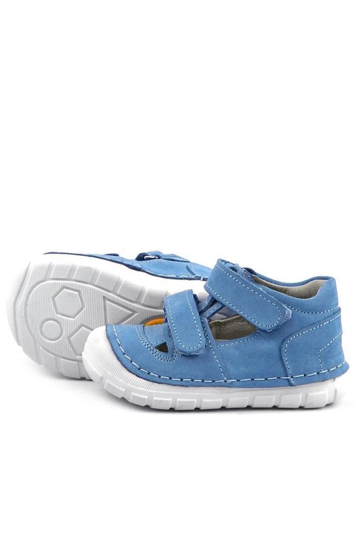 Ruby Hakiki Deri Mavi Yazlık İlk Adım Ayakkabısı - Görsel 6