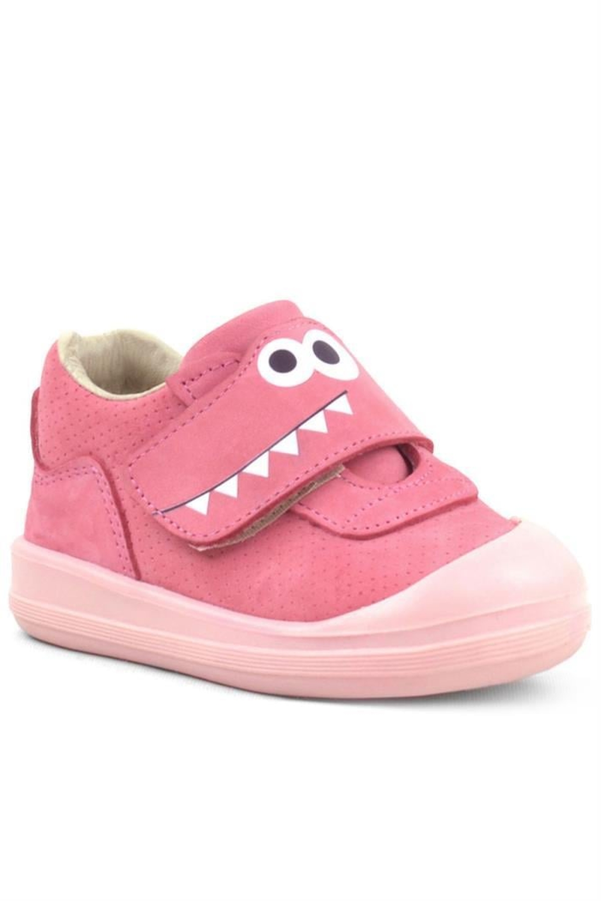 Dino Hakiki Deri Pembe Yüksek Bilekli Bebek Ayakkabı - Görsel 3