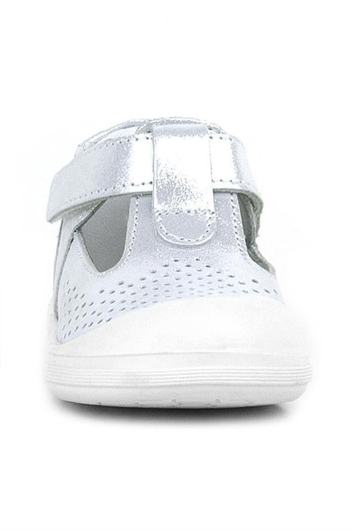 Shaun Hakiki Deri Beyaz Simli Cırtlı Anatomik Bebek Sandalet Ayakkabı - Görsel 4