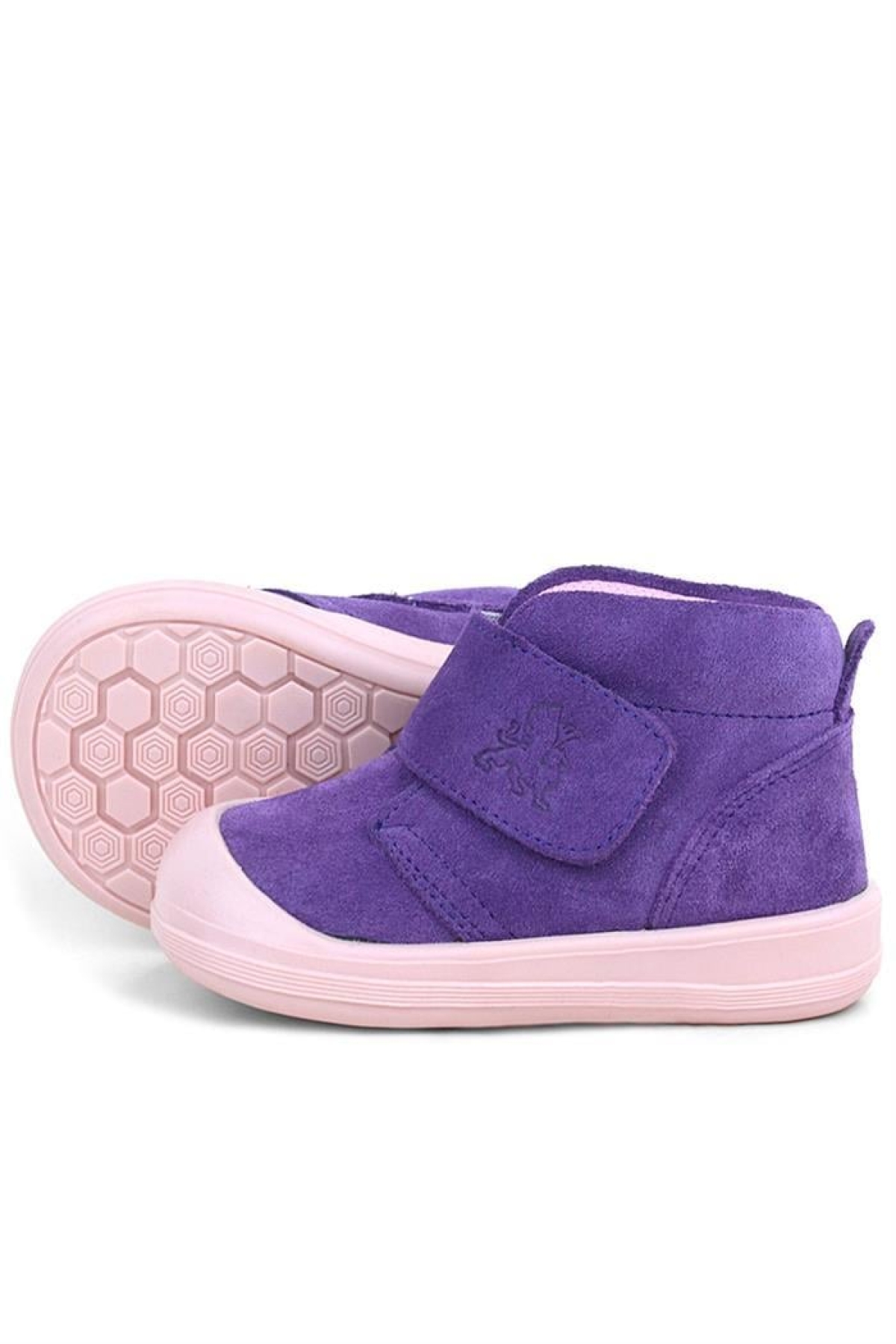 Yoohoo Hakiki Deri Mor Pudra Cırtlı Kız Bebek Bot - Görsel 6