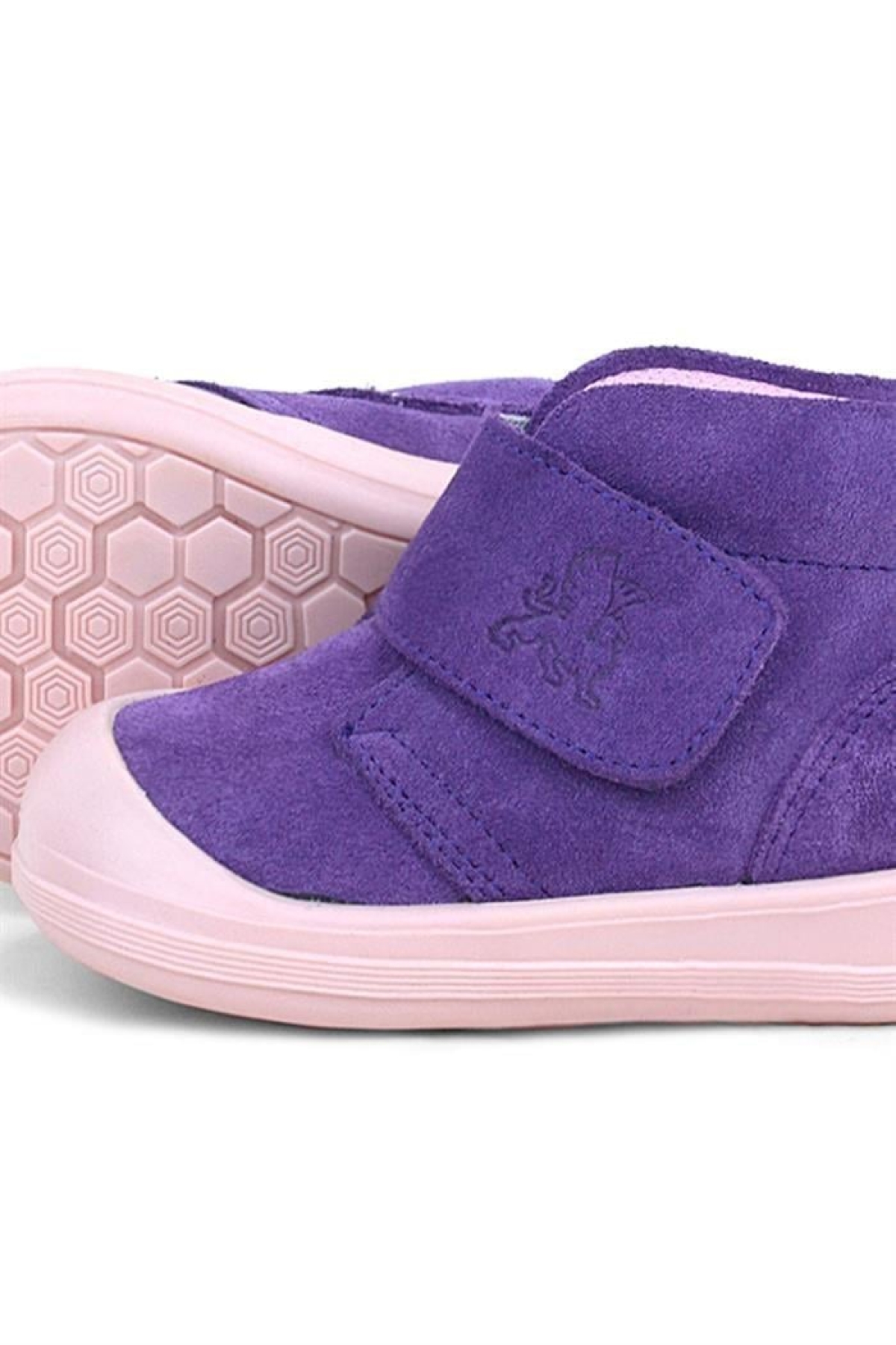 Yoohoo Hakiki Deri Mor Pudra Cırtlı Kız Bebek Bot - Görsel 8