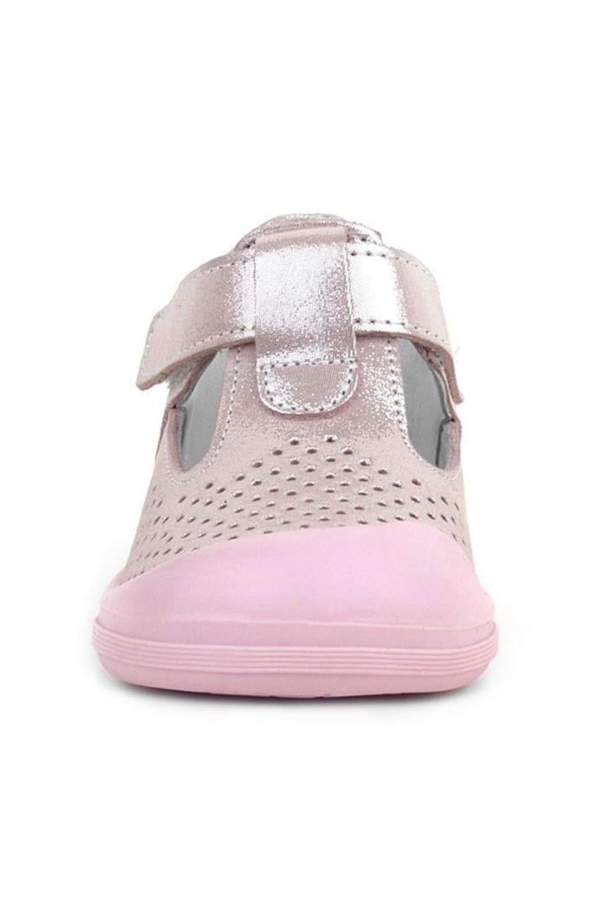 Shaun Hakiki Deri Pembe Simli Cırtlı Anatomik Bebek Sandalet Ayakkabı - Görsel 4