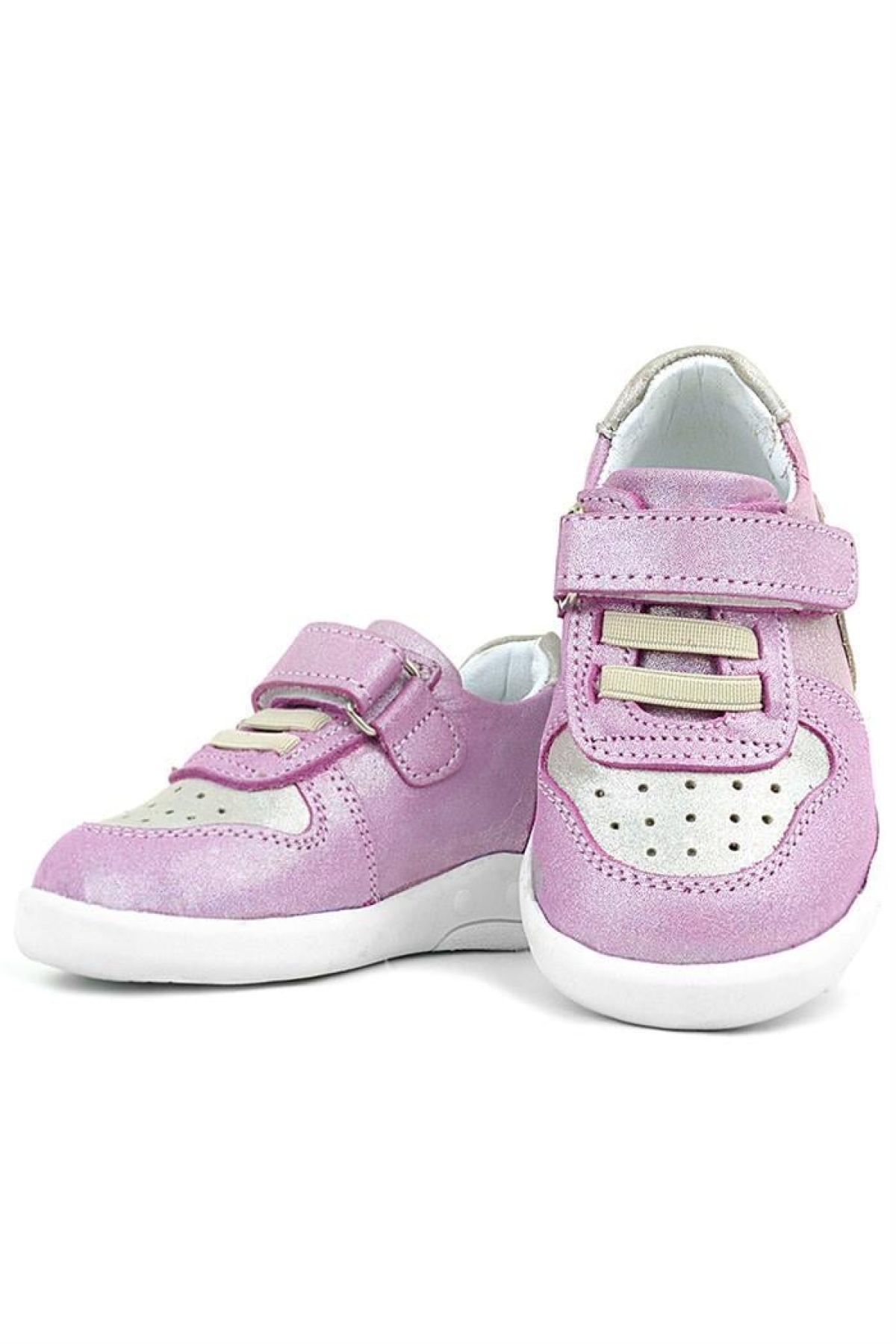 Hakiki Deri Anatomik Pembe Simli Bebek Spor Ayakkabı - Görsel 7