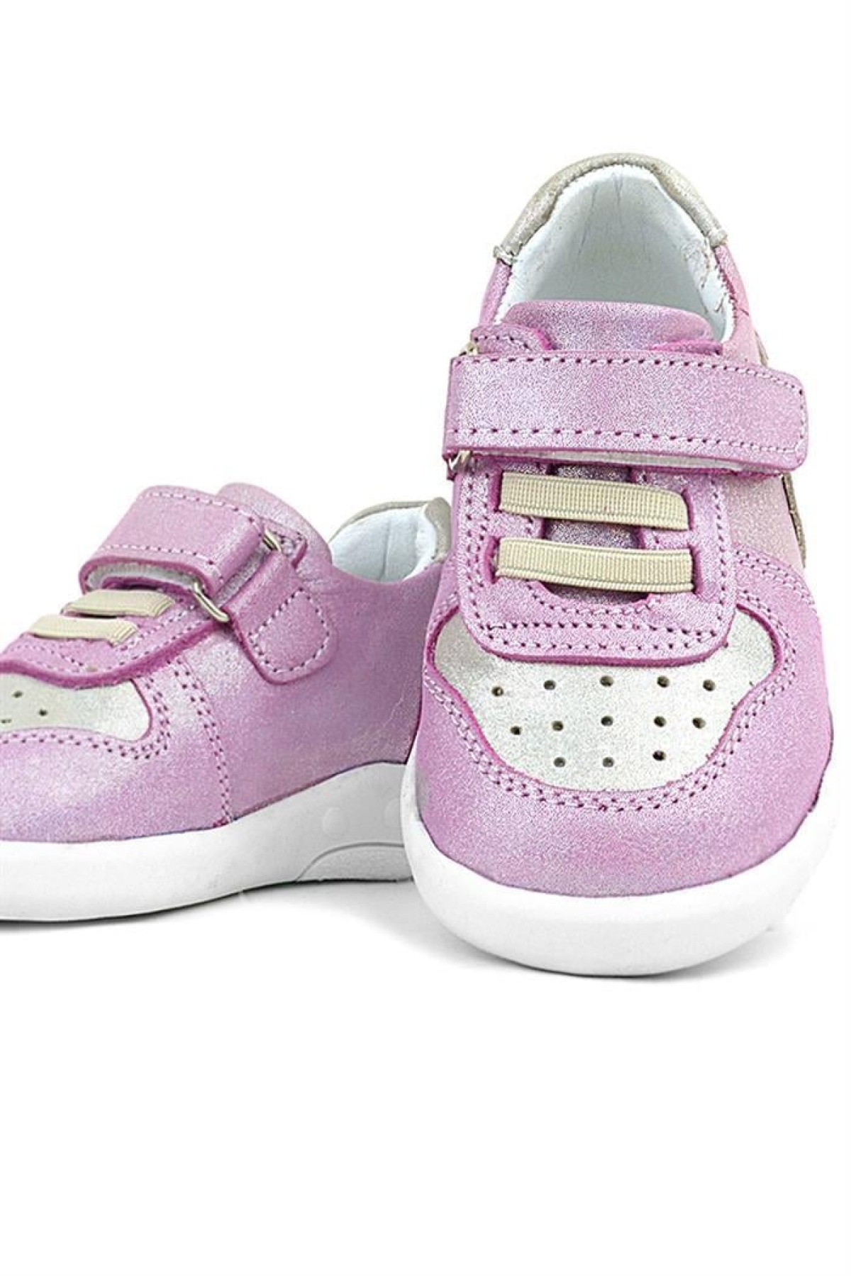 Hakiki Deri Anatomik Pembe Simli Bebek Spor Ayakkabı - Görsel 9