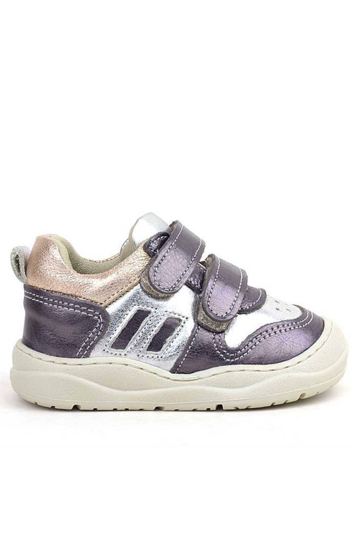Schaggy Hakiki Deri Platin Gümüş Bebek Spor Ayakkabı - Görsel 4