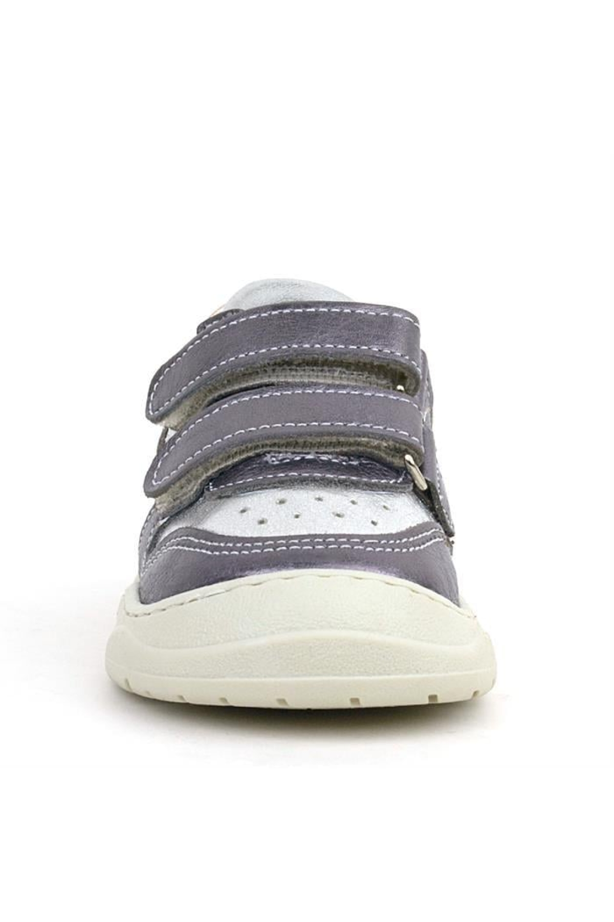 Schaggy Hakiki Deri Platin Gümüş Bebek Spor Ayakkabı - Görsel 5