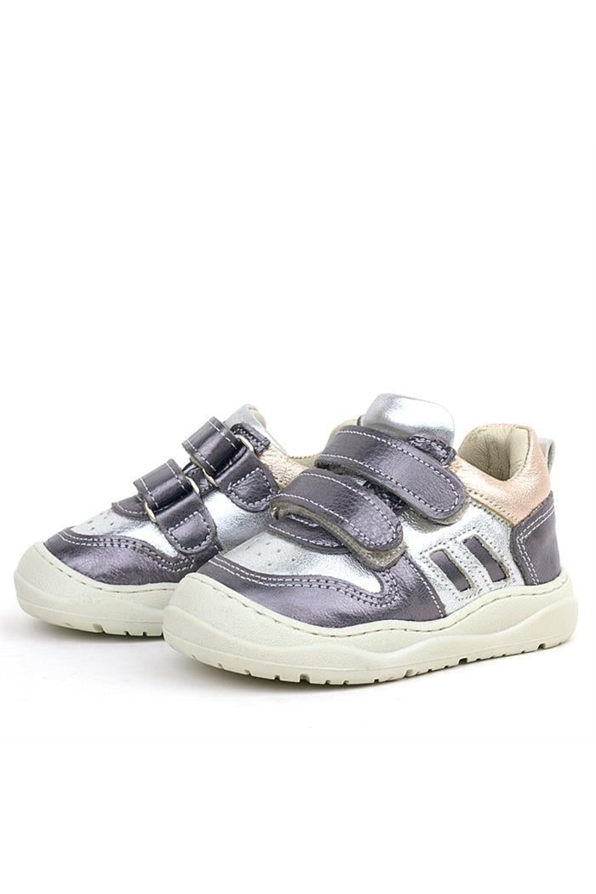 Schaggy Hakiki Deri Platin Gümüş Bebek Spor Ayakkabı - Görsel 6