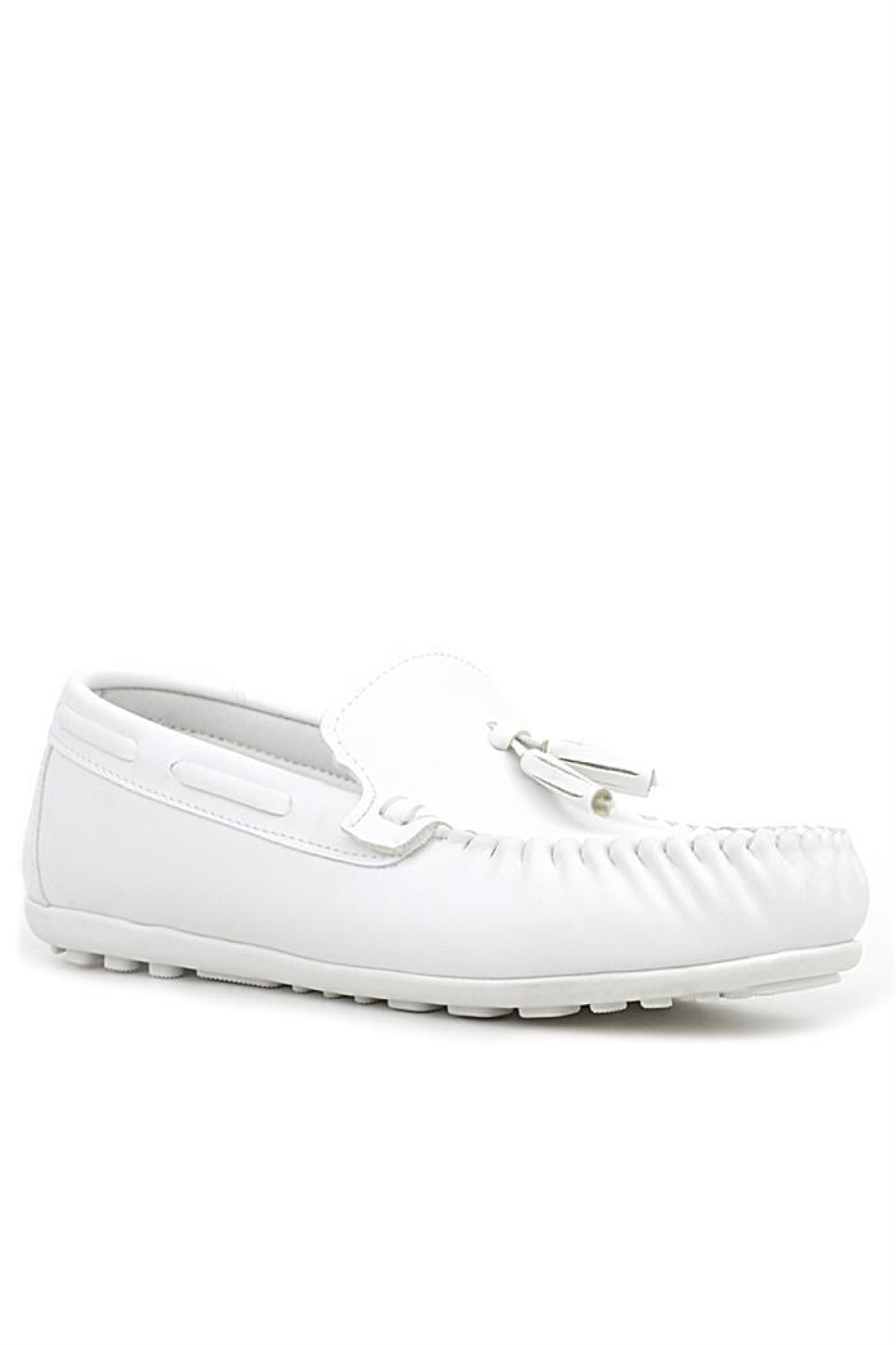 Beyaz Cilt Erkek Çocuk Makosen Ayakkabı - Görsel 3