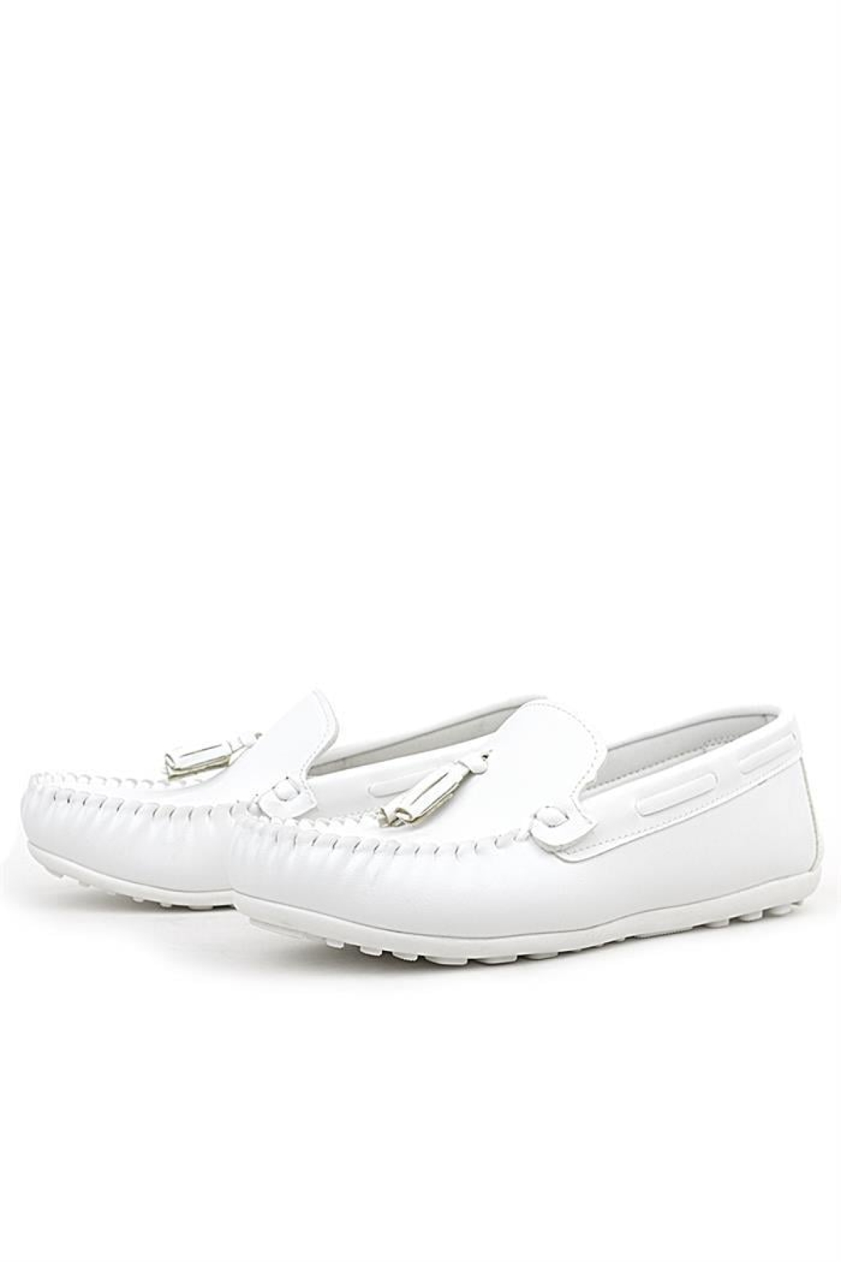 Beyaz Cilt Erkek Çocuk Makosen Ayakkabı - Görsel 6