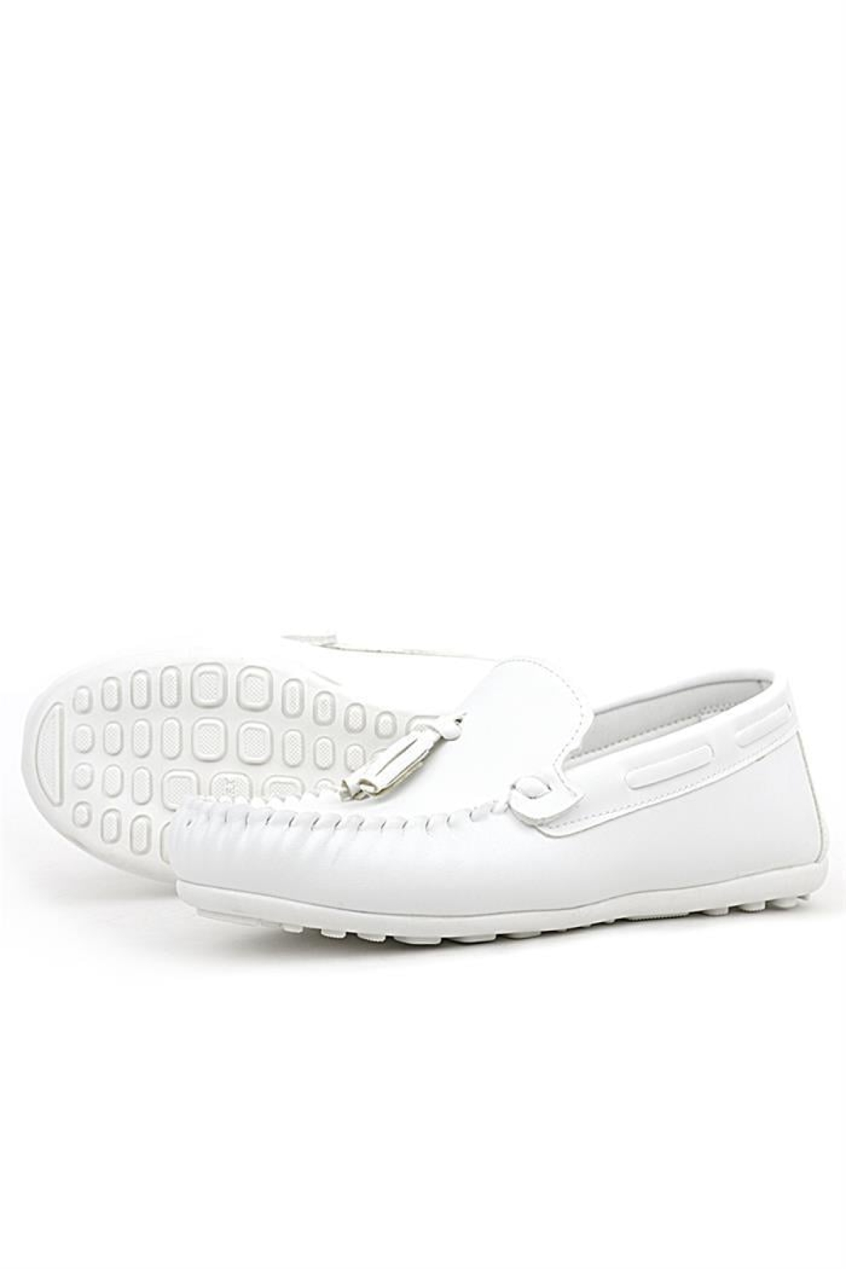 Beyaz Cilt Erkek Çocuk Makosen Ayakkabı - Görsel 7