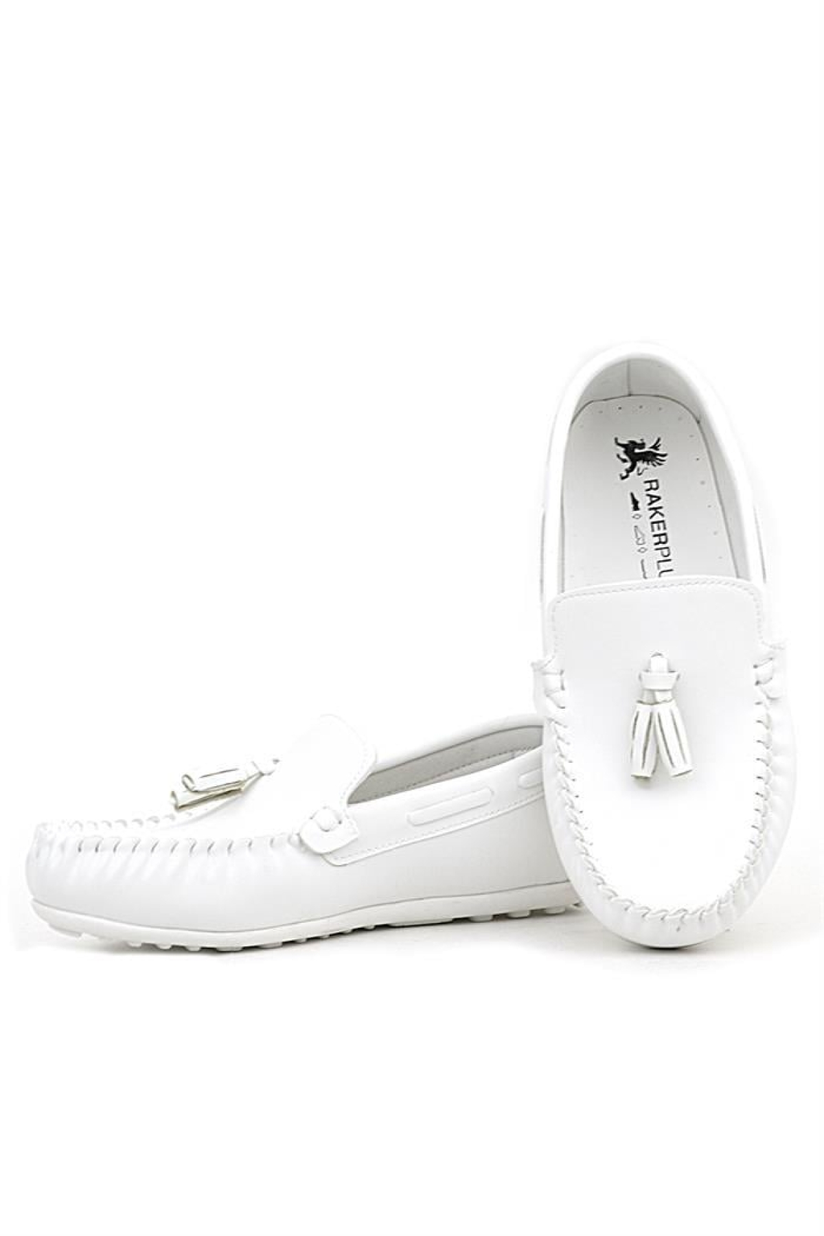 Beyaz Cilt Erkek Çocuk Makosen Ayakkabı - Görsel 8