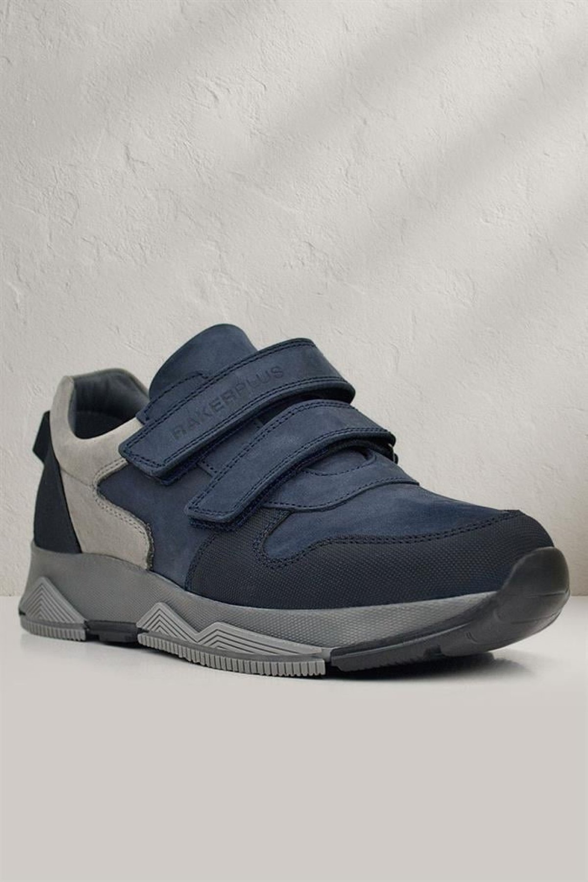 Hakiki Deri Lacivert Cırtlı Gri Tabanlı Çocuk Sneakers Spor Ayakkabı - Görsel 5