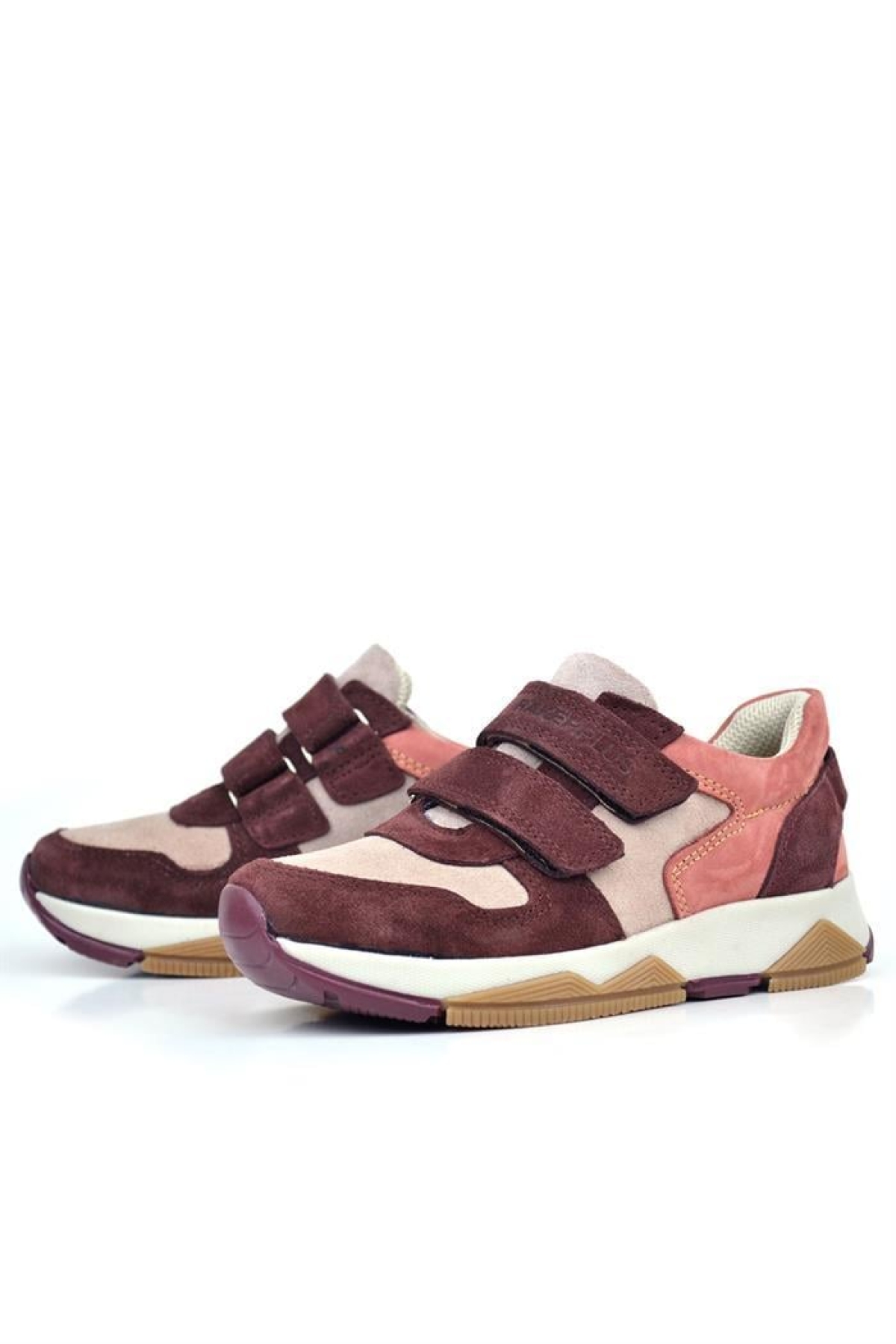 Hakiki Deri Pudra Bordo Çocuk Sneakers Spor Ayakkabı - Görsel 5