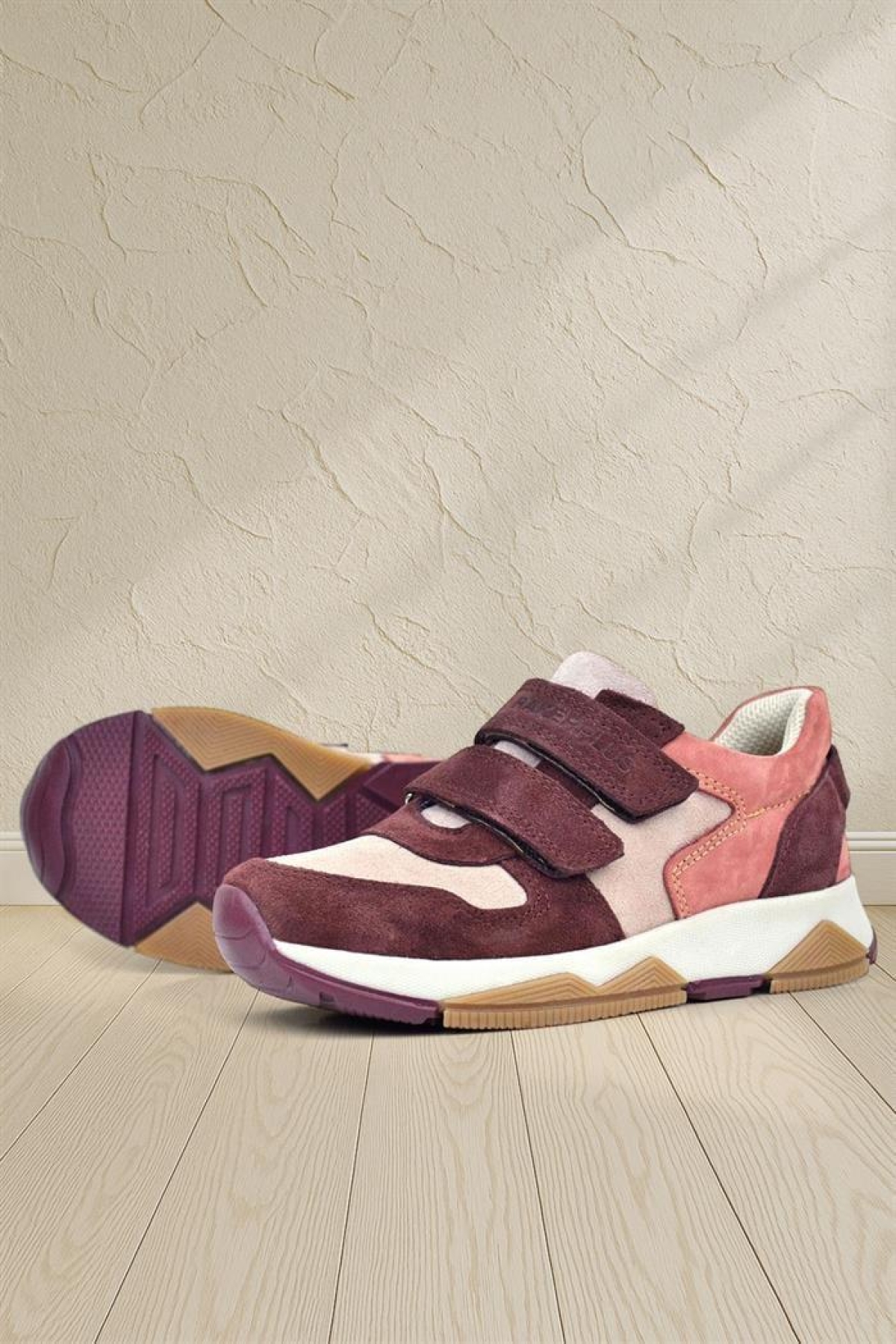 Hakiki Deri Pudra Bordo Çocuk Sneakers Spor Ayakkabı - Görsel 8