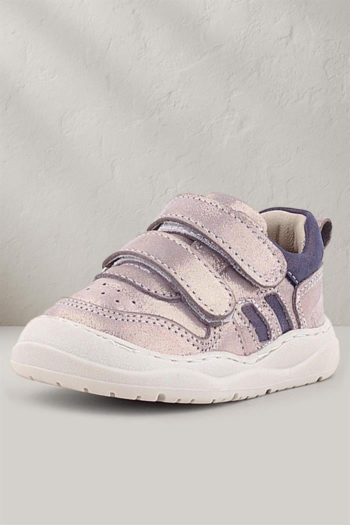 Schaggy Hakiki Deri Parlak Pudra Mor Bebek Spor Ayakkabı - Görsel 3
