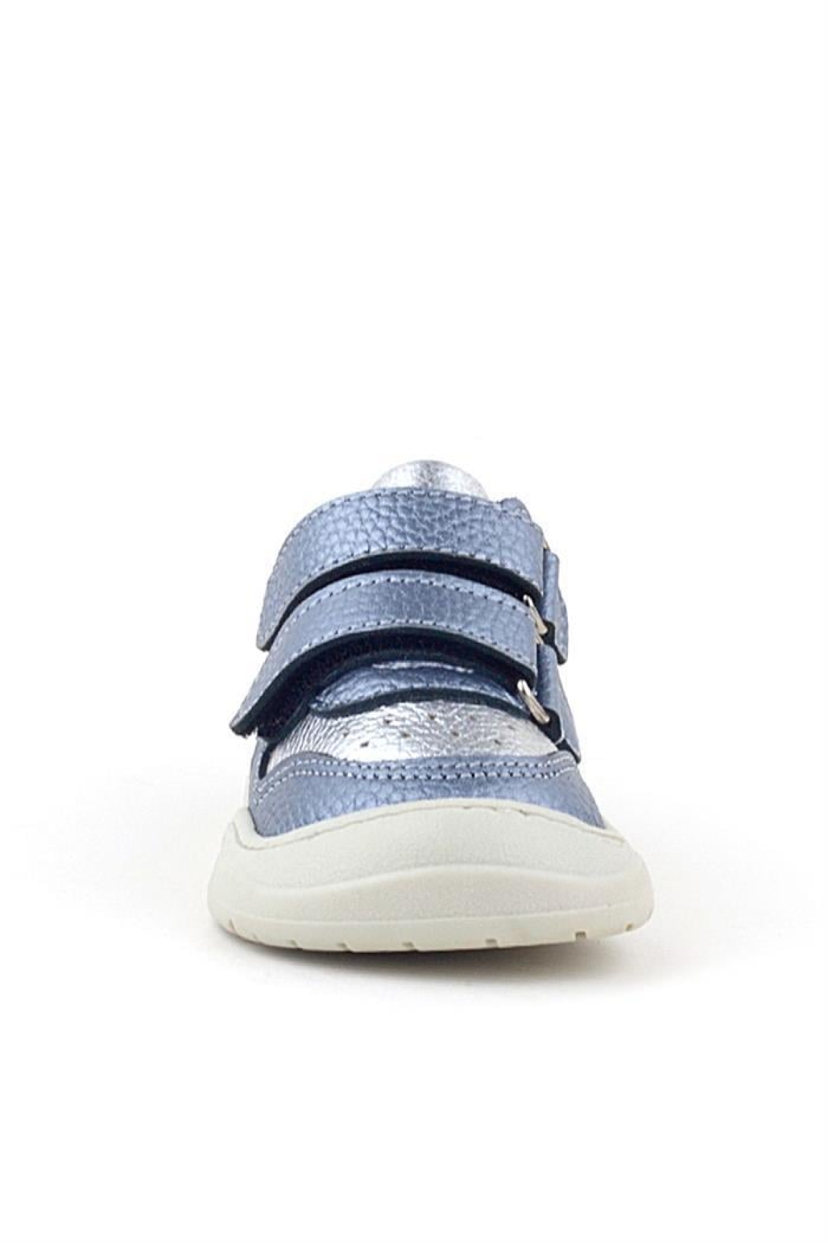 Schaggy Hakiki Deri Metalik Mavi Gümüş Bebek Spor Ayakkabı - Görsel 5