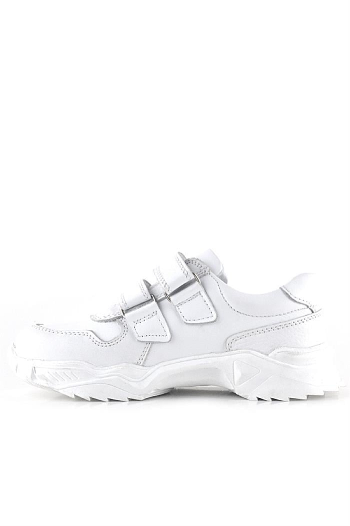 Hakiki Deri Beyaz Çiçek Detaylı Kız Çocuk Spor Ayakkabı - Görsel 6