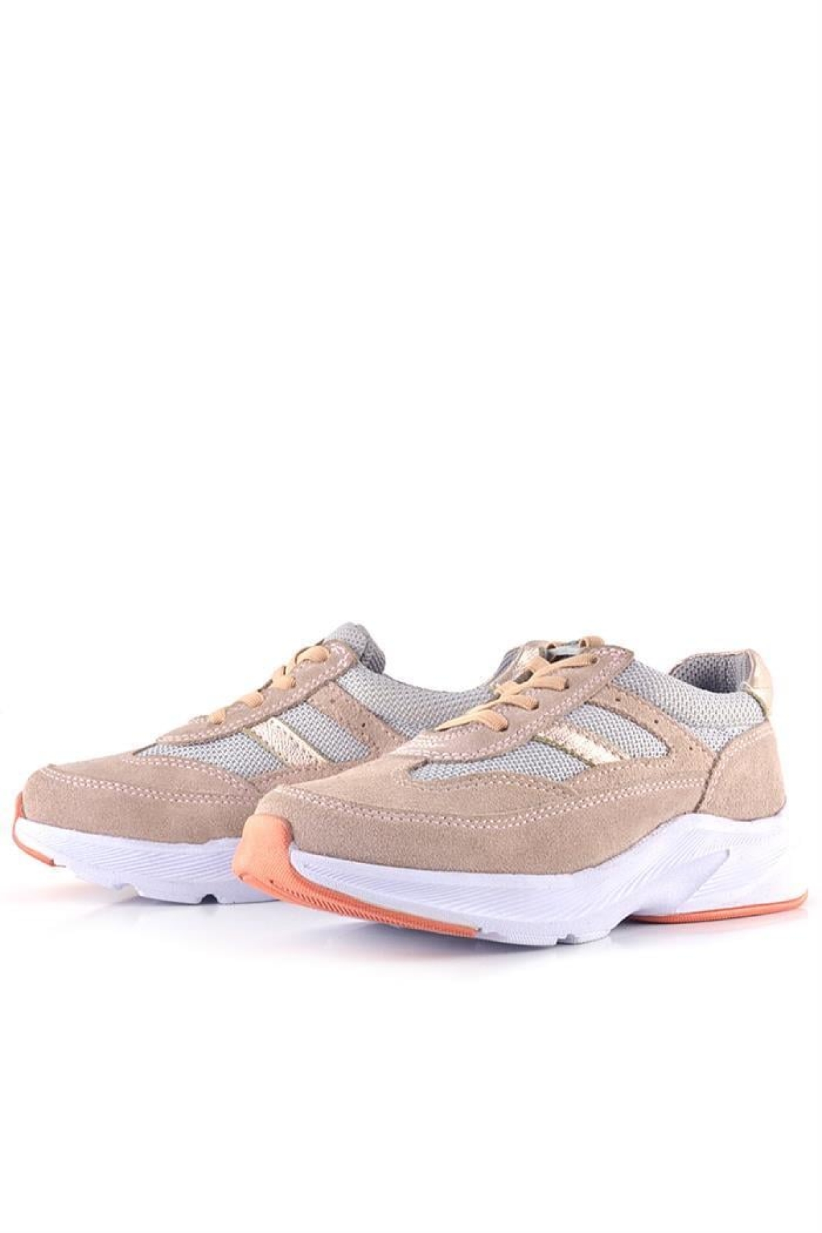 Hakiki Deri Anatomik Pudra Lastik Bağcıklı Hafif Kız Çocuk Günlük Ayakkabı - Görsel 7