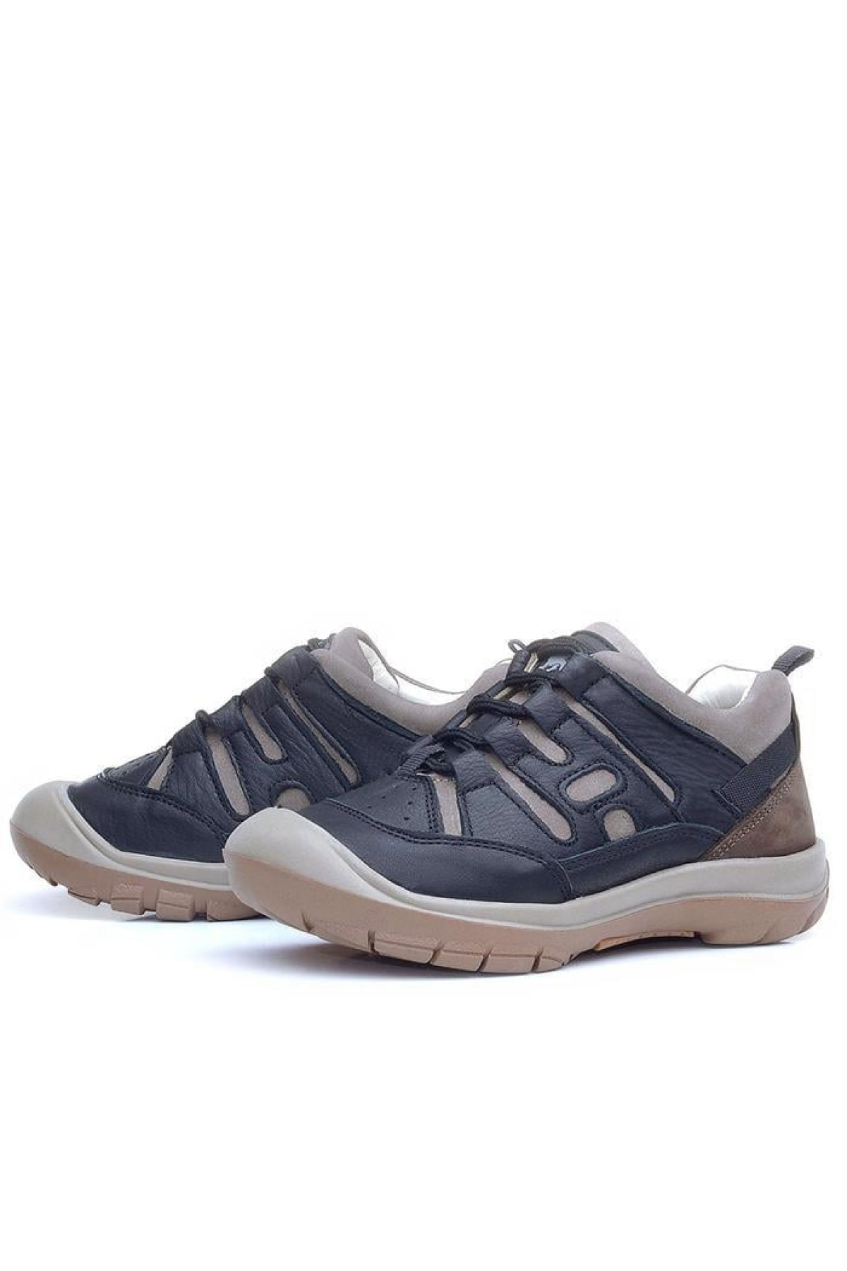 Hakiki Deri Siyah Kum Bağcıklı Çocuk Outdoor Ayakkabı - Görsel 7