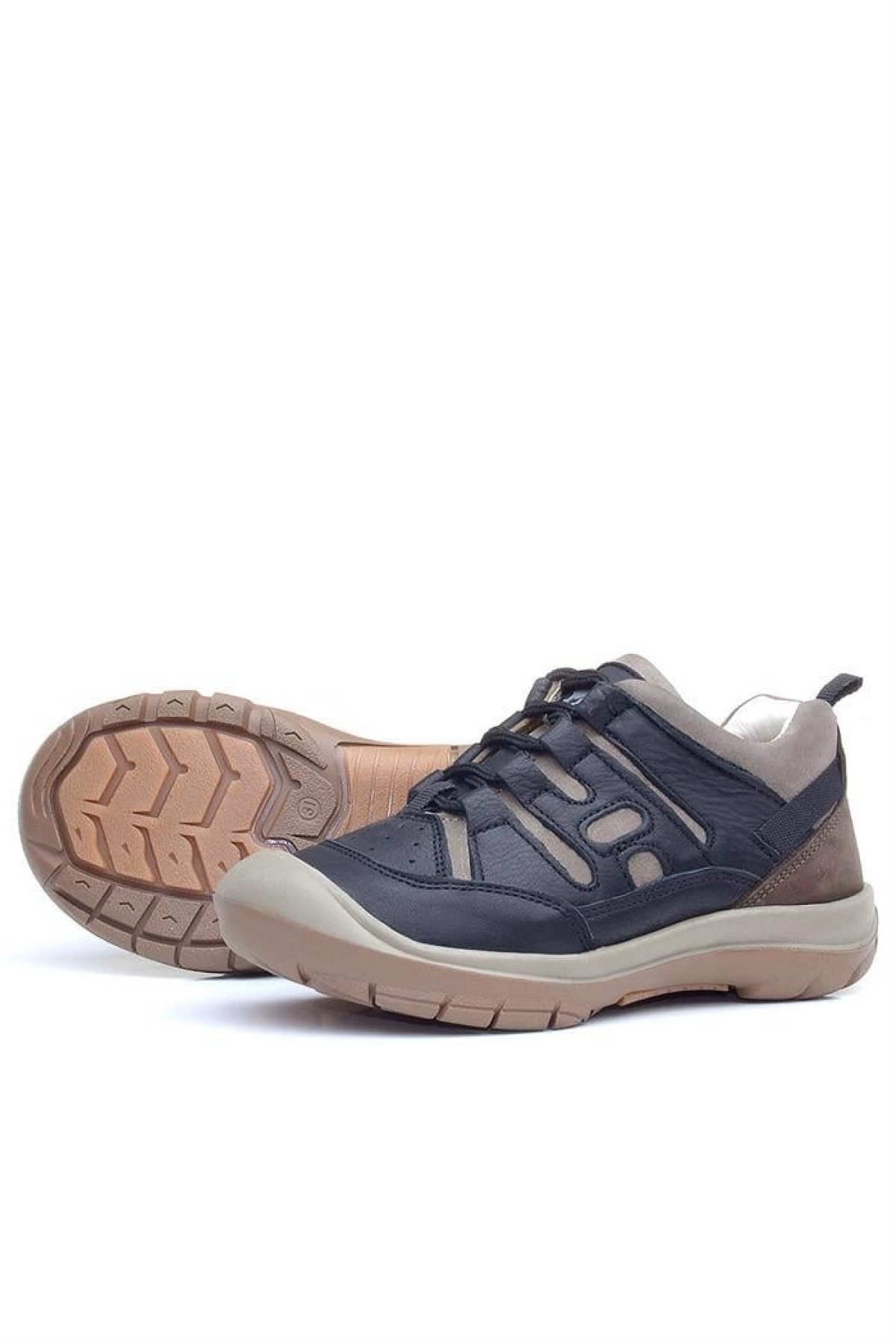 Hakiki Deri Siyah Kum Bağcıklı Çocuk Outdoor Ayakkabı - Görsel 8