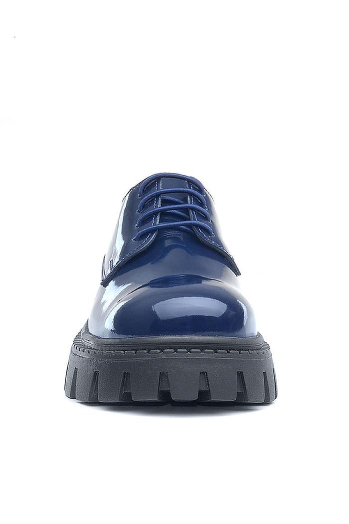 Lacivert Rugan Bağcıklı Kız Çocuk Oxford Okul Ayakkabı - Görsel 5