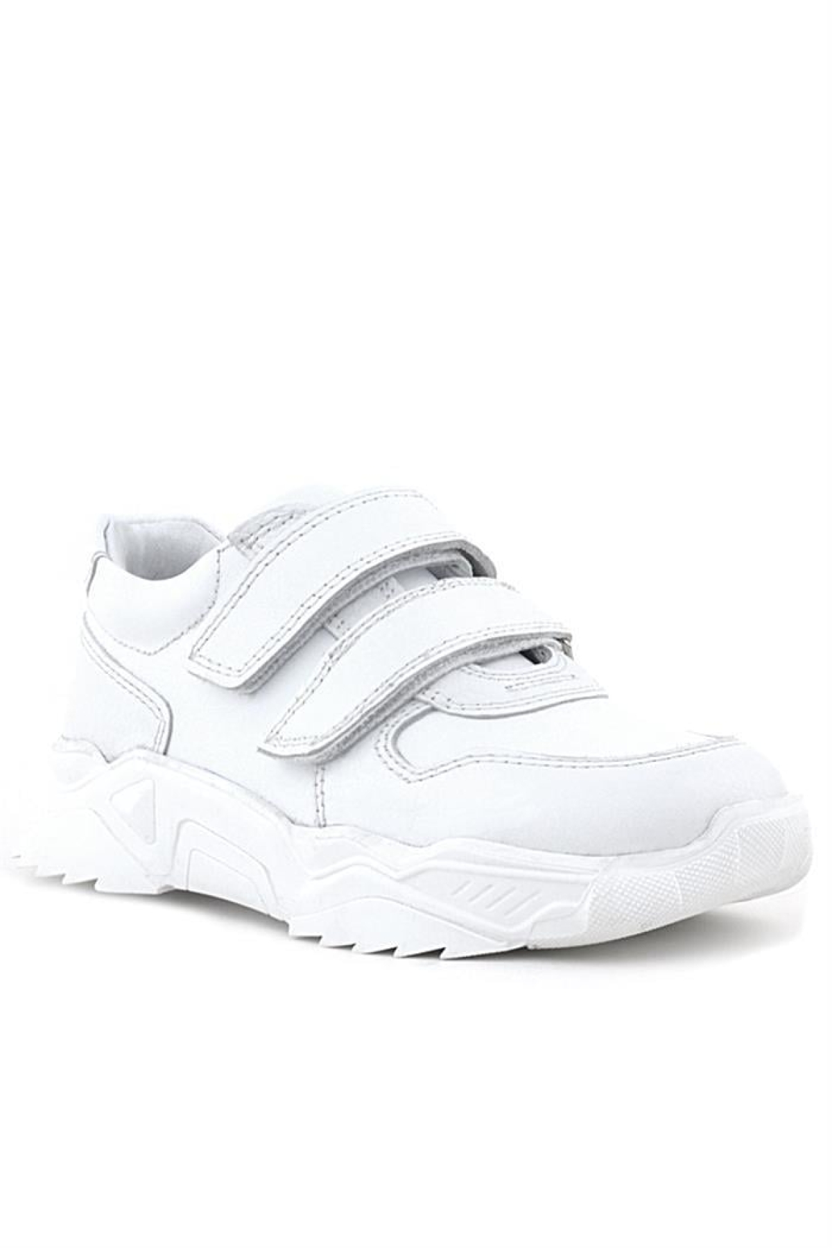 Hakiki Deri Beyaz Yüksek Tabanlı Kız Çocuk Sneakers Ayakkabı - Görsel 2