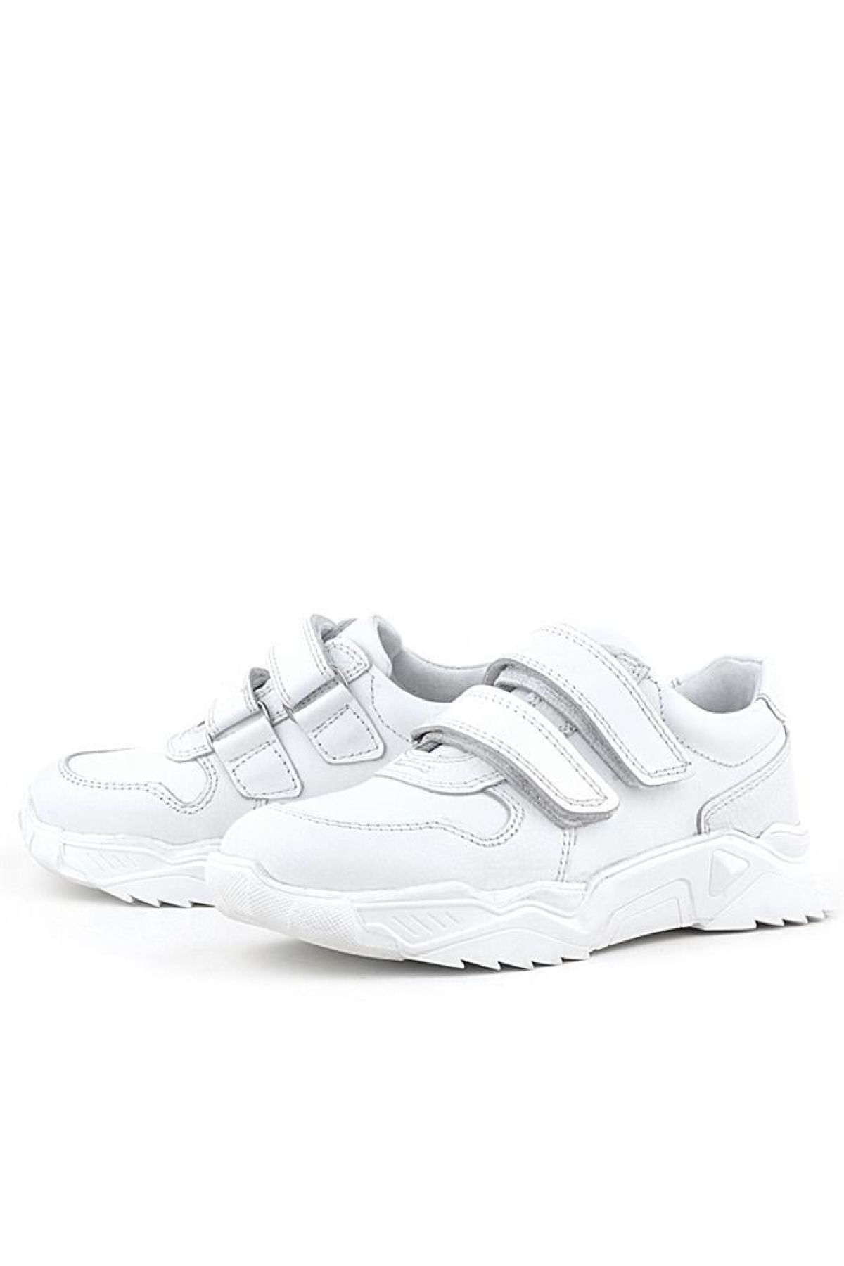 Hakiki Deri Beyaz Yüksek Tabanlı Kız Çocuk Sneakers Ayakkabı - Görsel 6