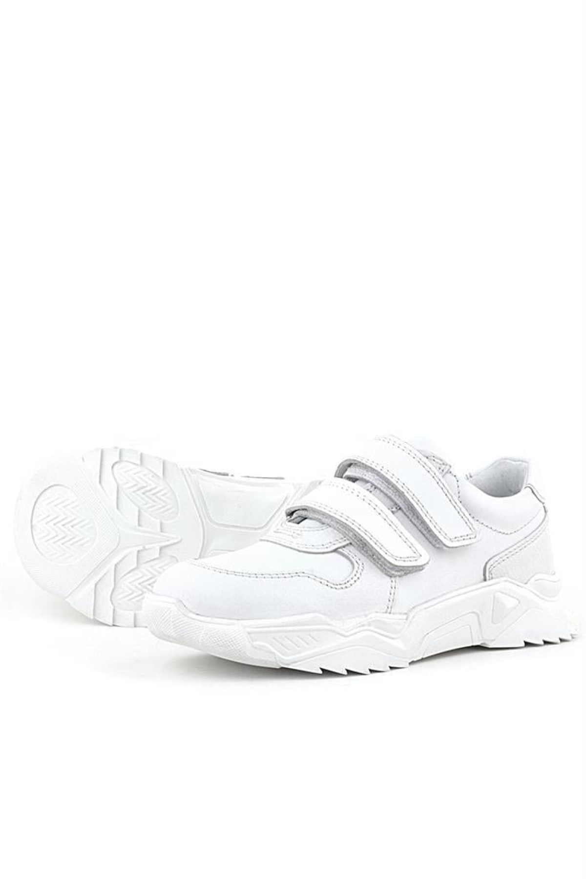 Hakiki Deri Beyaz Yüksek Tabanlı Kız Çocuk Sneakers Ayakkabı - Görsel 7