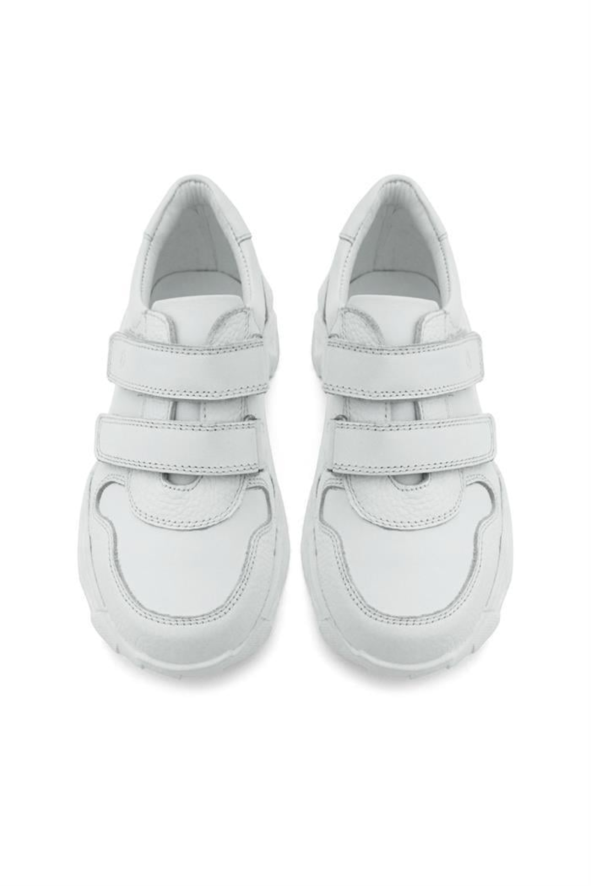 Hakiki Deri Beyaz Yüksek Tabanlı Kız Çocuk Sneakers Ayakkabı - Görsel 8