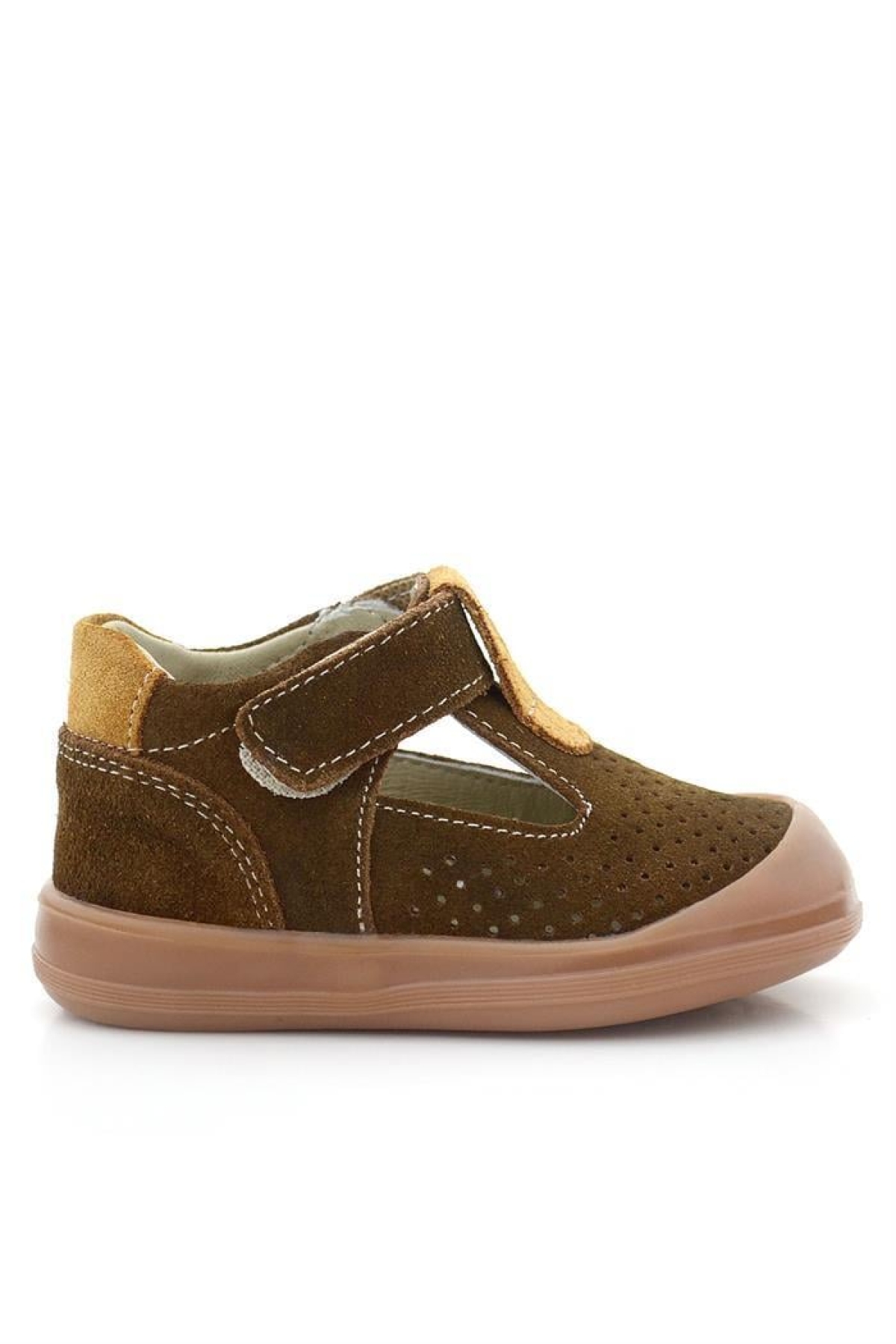 Shaun Hakiki Deri Kahverengi Taba Cırtlı Anatomik Bebek Sandalet - Görsel 4