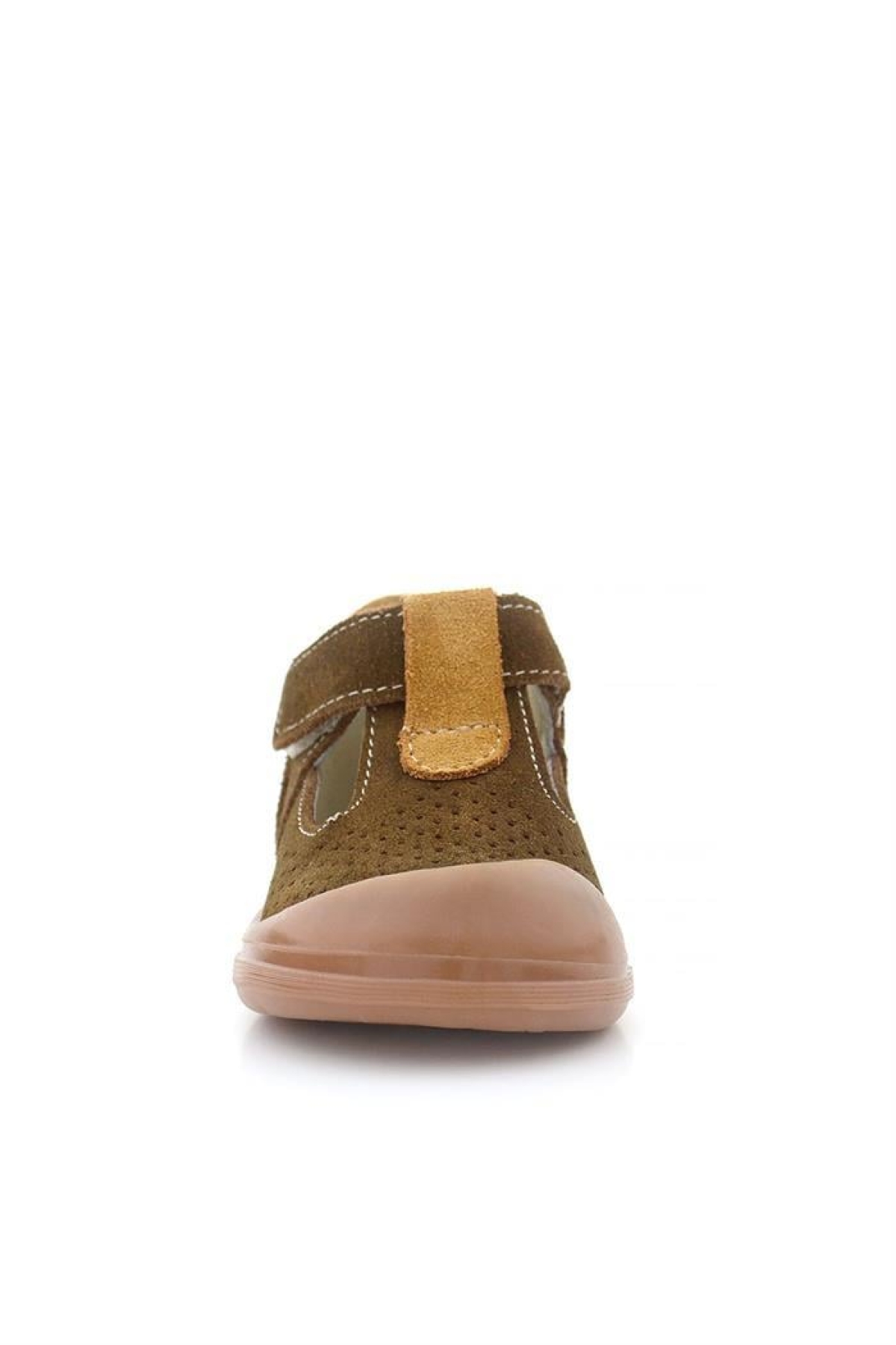 Shaun Hakiki Deri Kahverengi Taba Cırtlı Anatomik Bebek Sandalet - Görsel 5