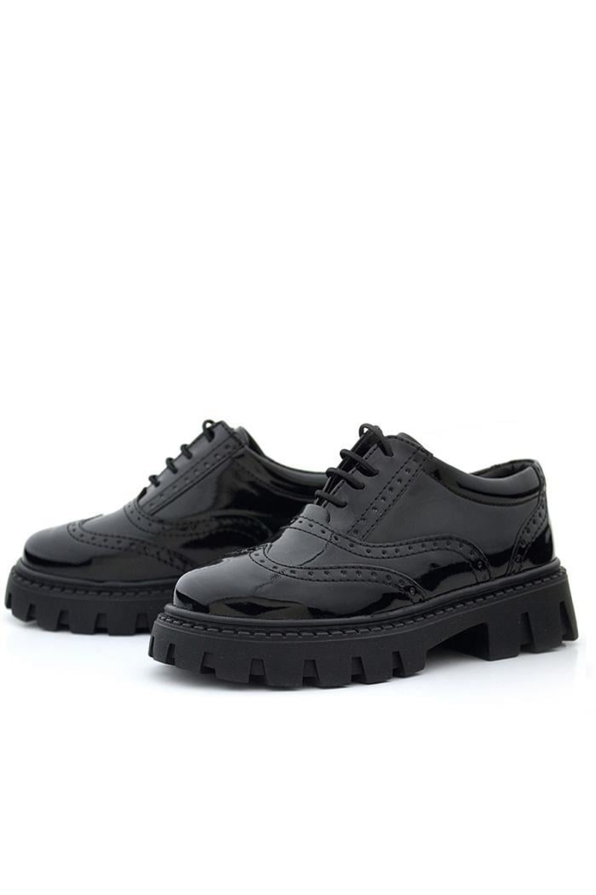 Siyah Rugan Bağcıklı Oxford Kız Çocuk Günlük Ayakkabı - Görsel 7