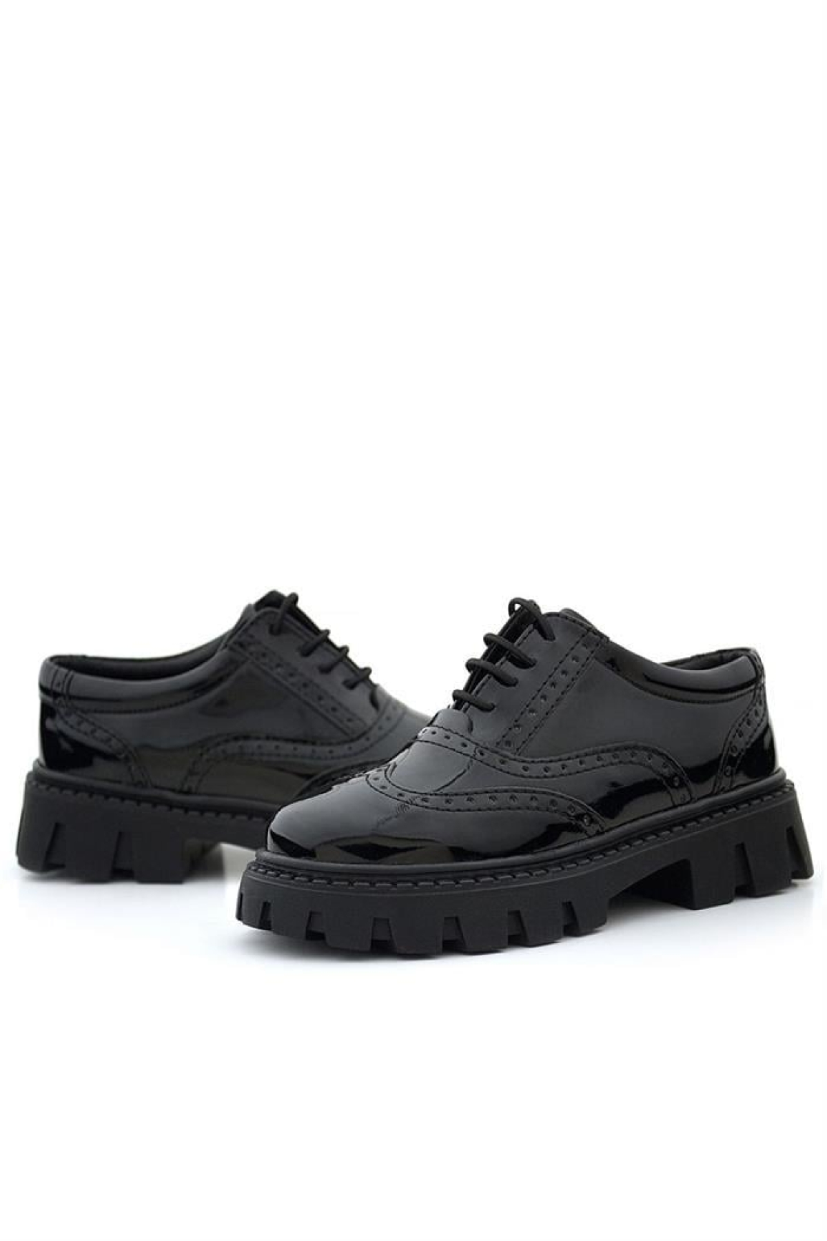 Siyah Rugan Bağcıklı Oxford Kız Çocuk Günlük Ayakkabı - Görsel 9