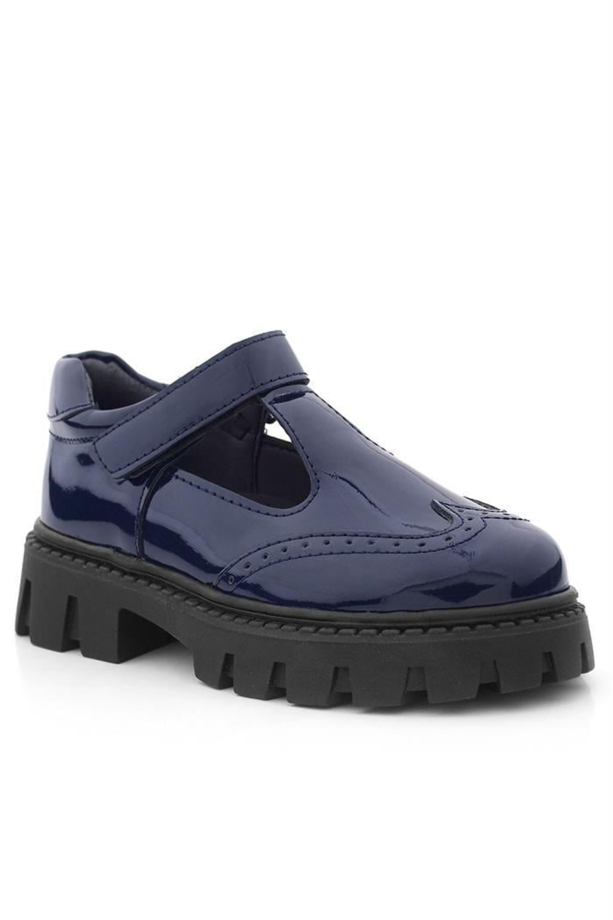 Lacivert Rugan Cırtlı Kız Çocuk Okul Ayakkabı - Görsel 3