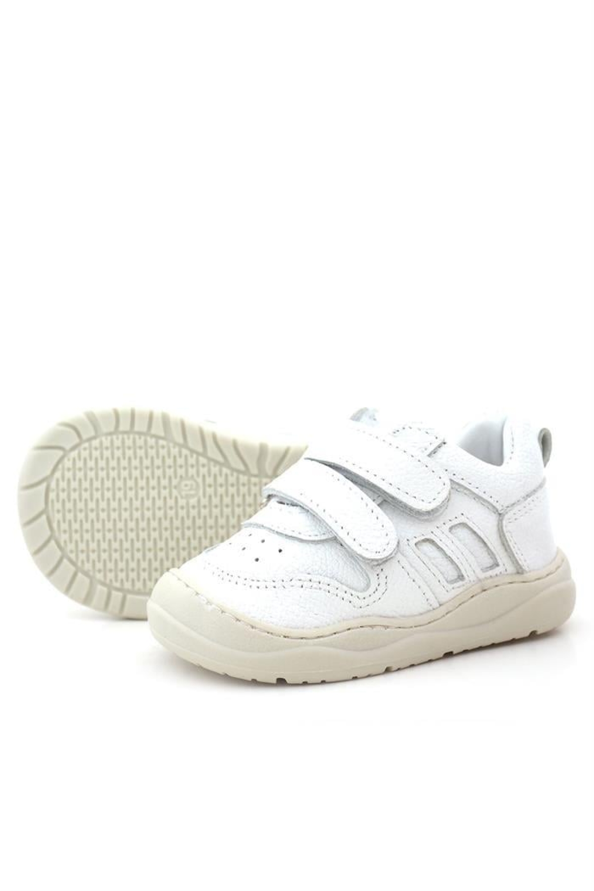 Schaggy Hakiki Deri Beyaz Cırtlı Bebek Spor Ayakkabı - Görsel 8