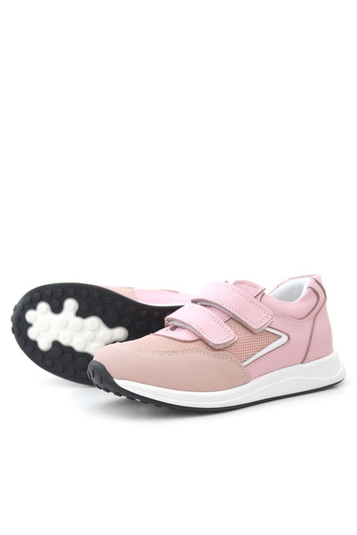 Hakiki Deri Pembe Cırt Cırtlı Kız Çocuk Günlük Spor Ayakkabı - Görsel 8