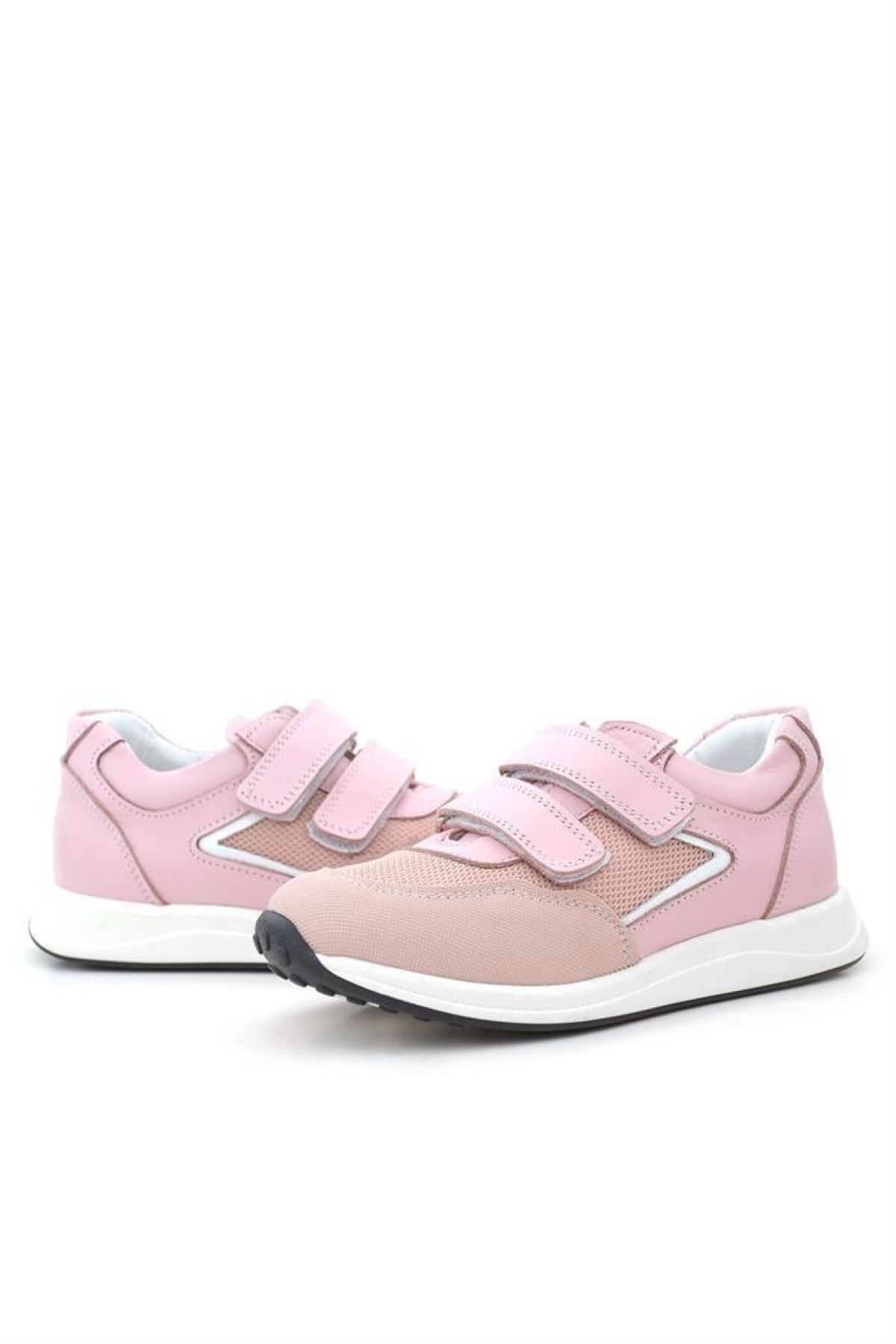 Hakiki Deri Pembe Cırt Cırtlı Kız Çocuk Günlük Spor Ayakkabı - Görsel 9