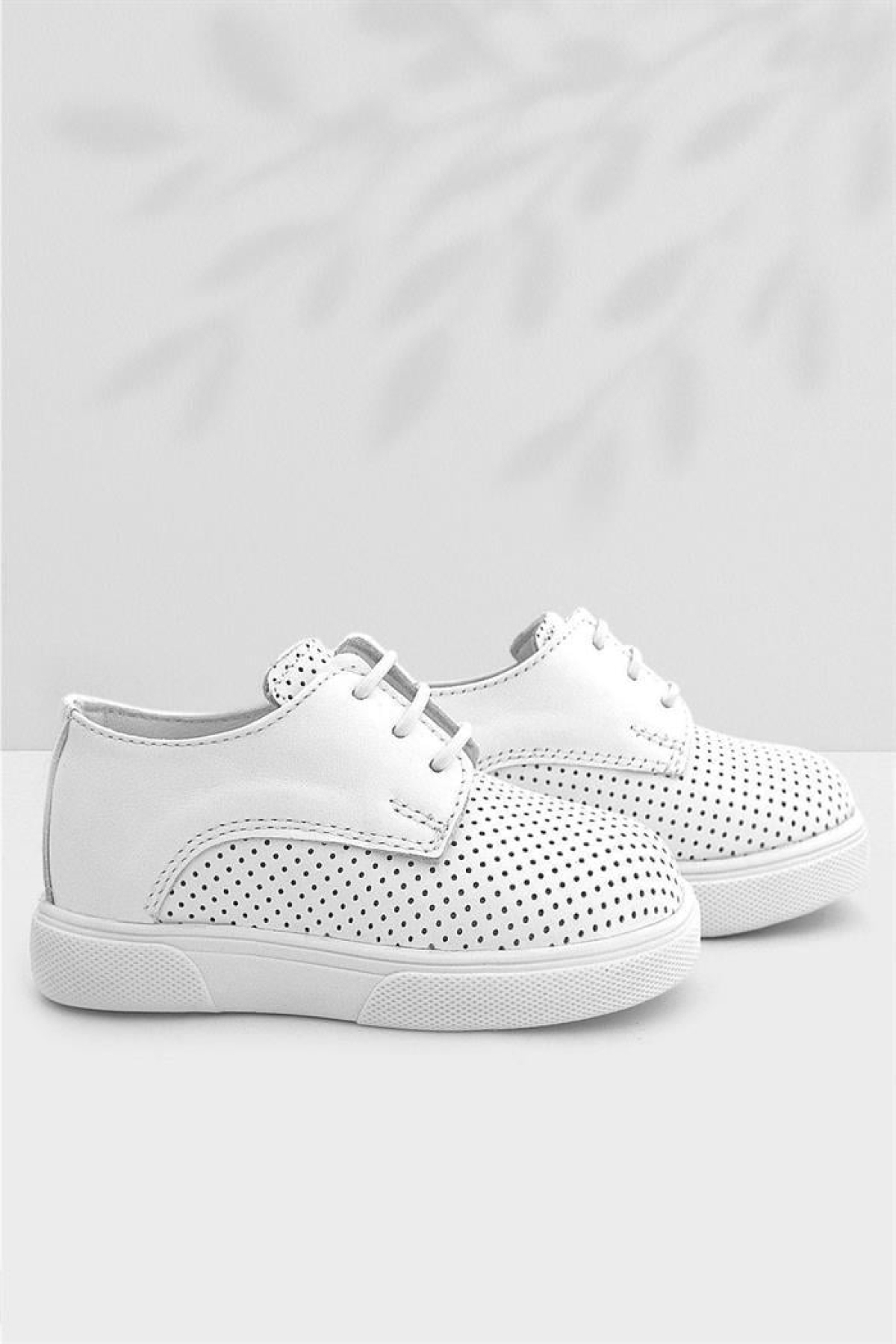 Hakiki Deri Beyaz Lastikli Erkek Çocuk Günlük Ayakkabı - Görsel 2