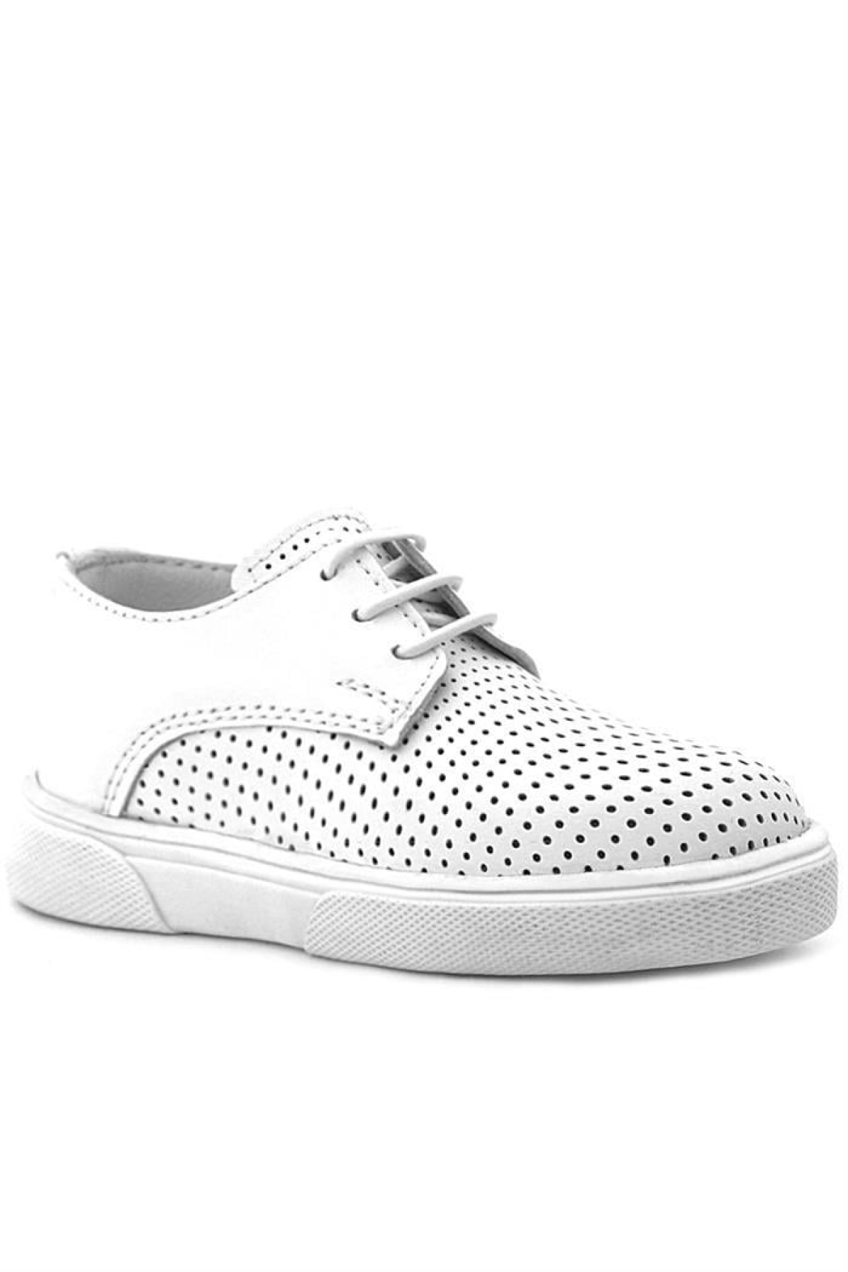 Hakiki Deri Beyaz Lastikli Erkek Çocuk Günlük Ayakkabı - Görsel 3