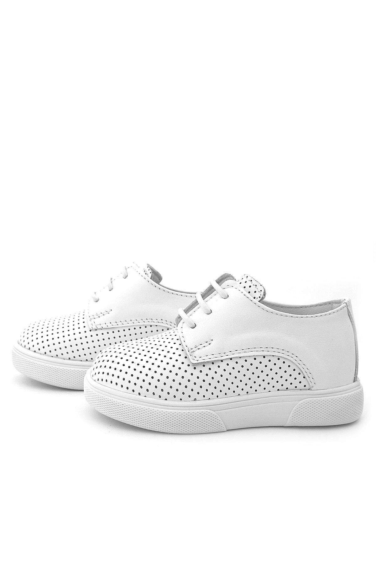 Hakiki Deri Beyaz Lastikli Erkek Çocuk Günlük Ayakkabı - Görsel 10