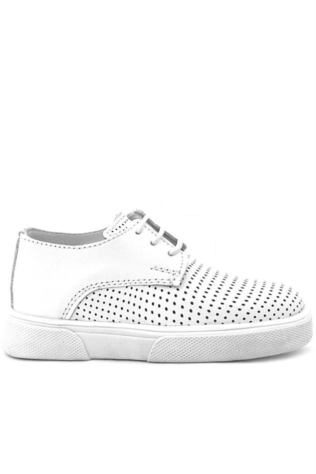 Hakiki Deri Beyaz Lastikli Erkek Çocuk Günlük Ayakkabı - Görsel 12